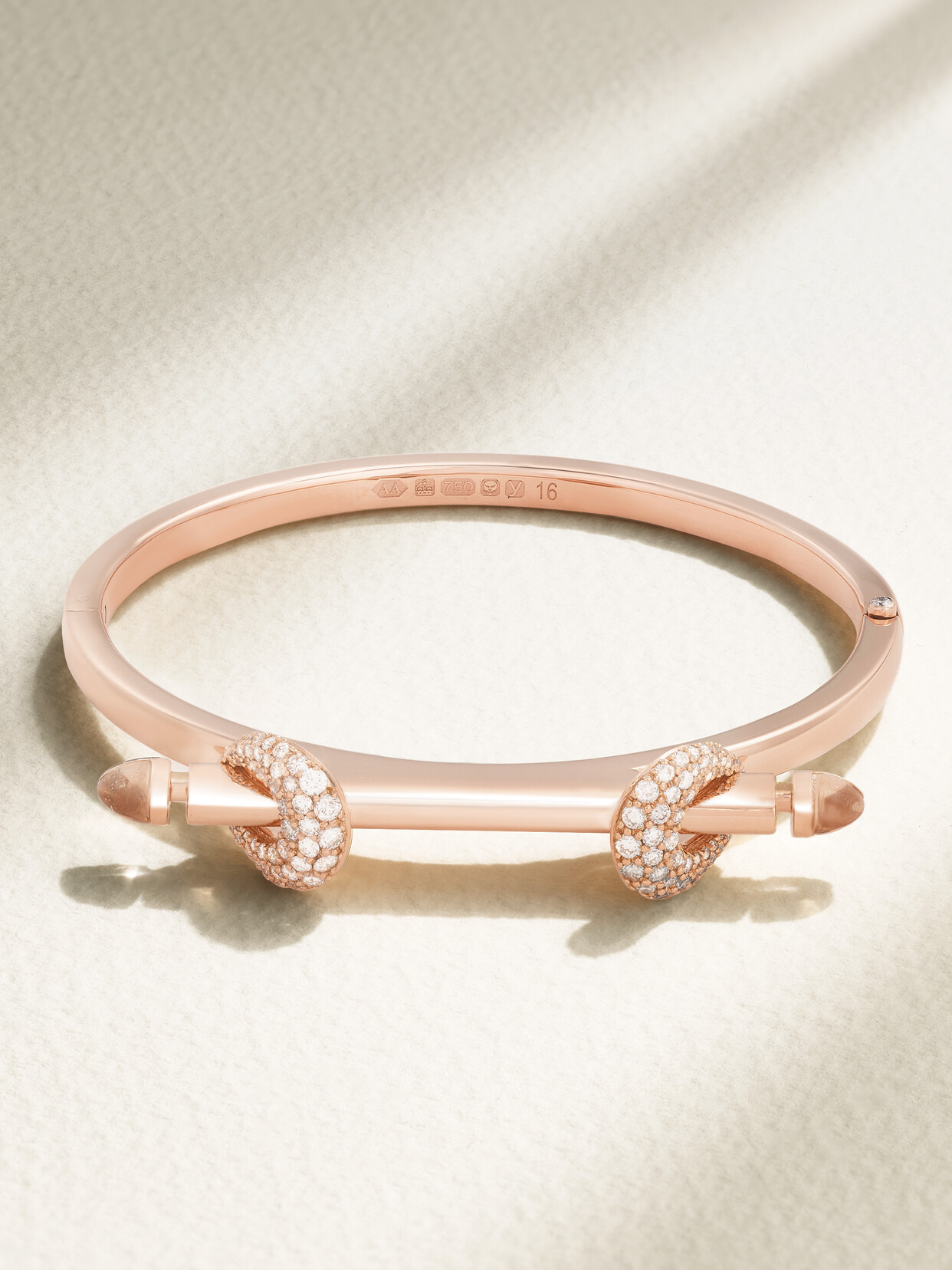 Ananya Chakra Icon 18-karat Rose Gold, Diamond And Quartz Bangle