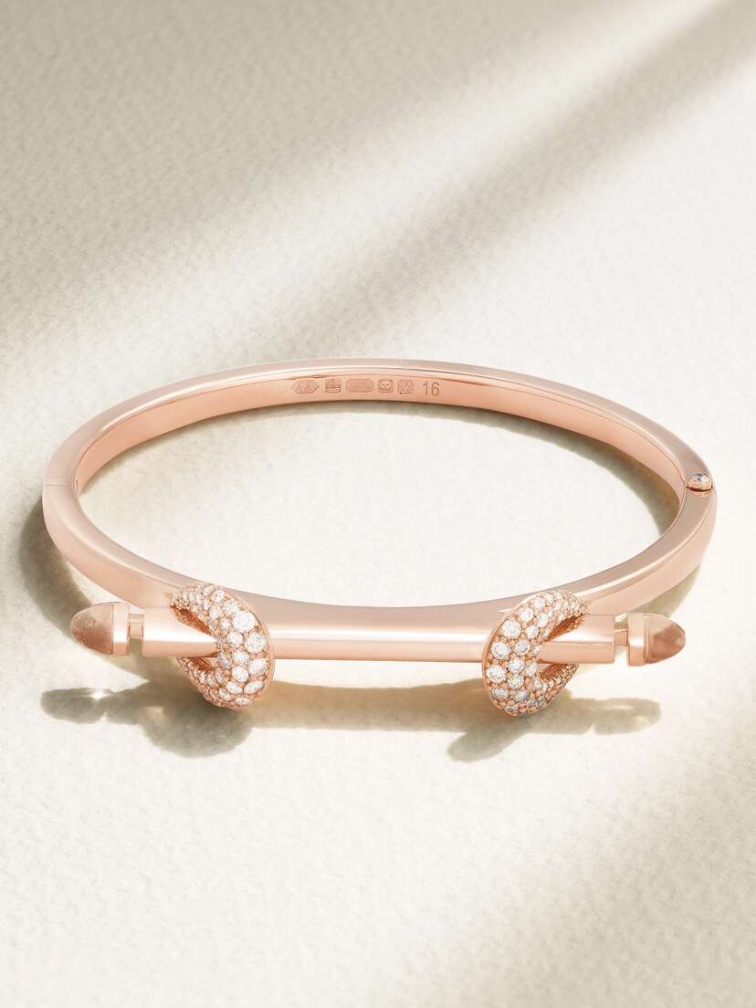 Ananya Chakra Icon 18-karat Rose Gold, Diamond And Quartz Bangle