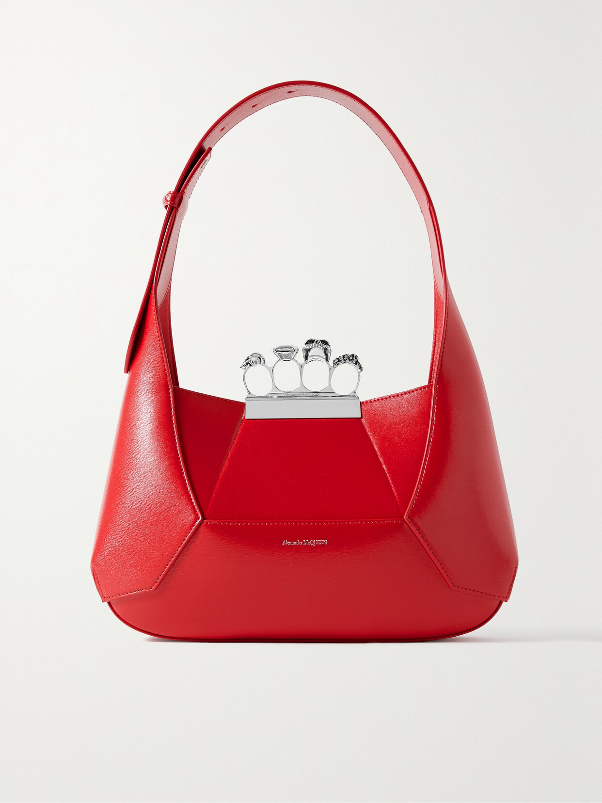 Alexander Mcqueen Jewelled Embellished Leather Tote In Red