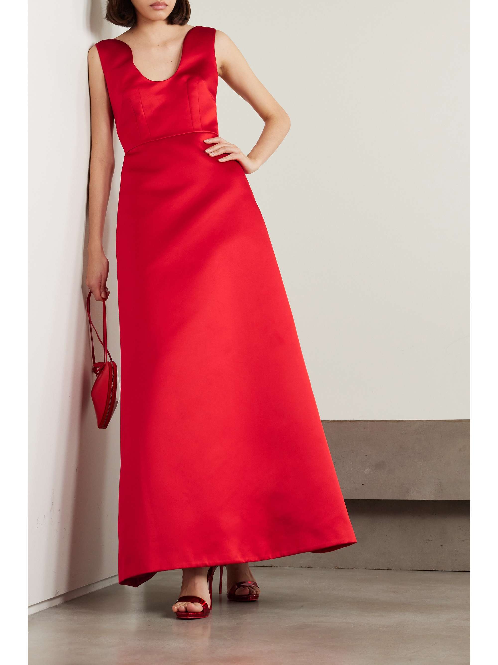 EMILIA WICKSTEAD Heberley hammered silk-satin maxi dress