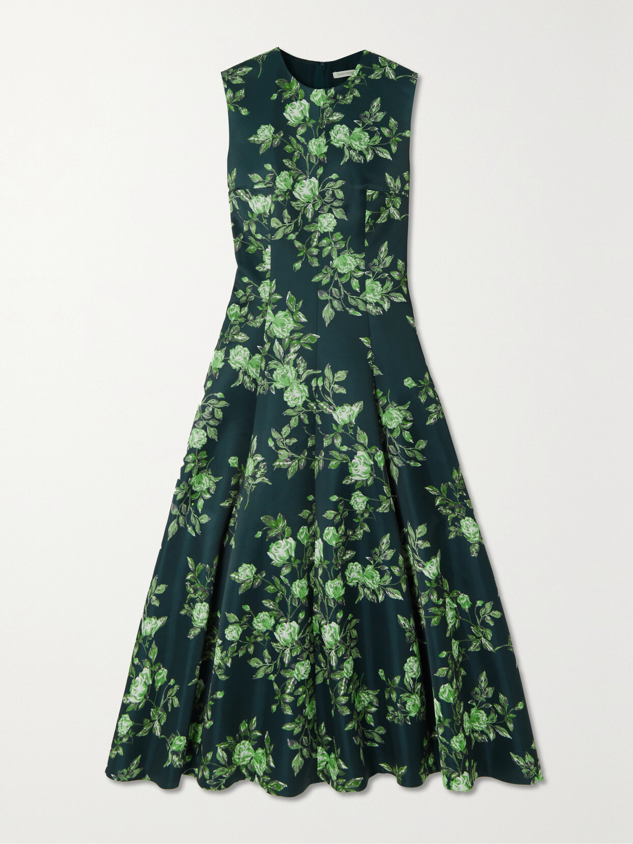 Emilia Wickstead - Mara Floral-print Taffeta Midi Dress - Green