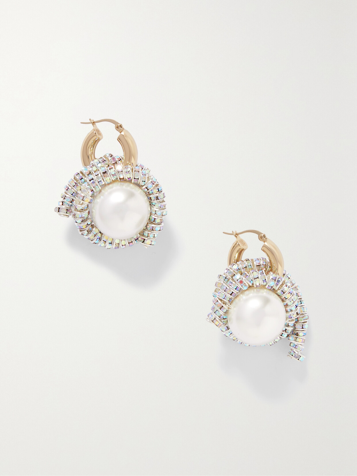 Pearl Octopuss.y Grande Lumaca Gold- And Silver-plated Faux Pearl And Crystal Earrings