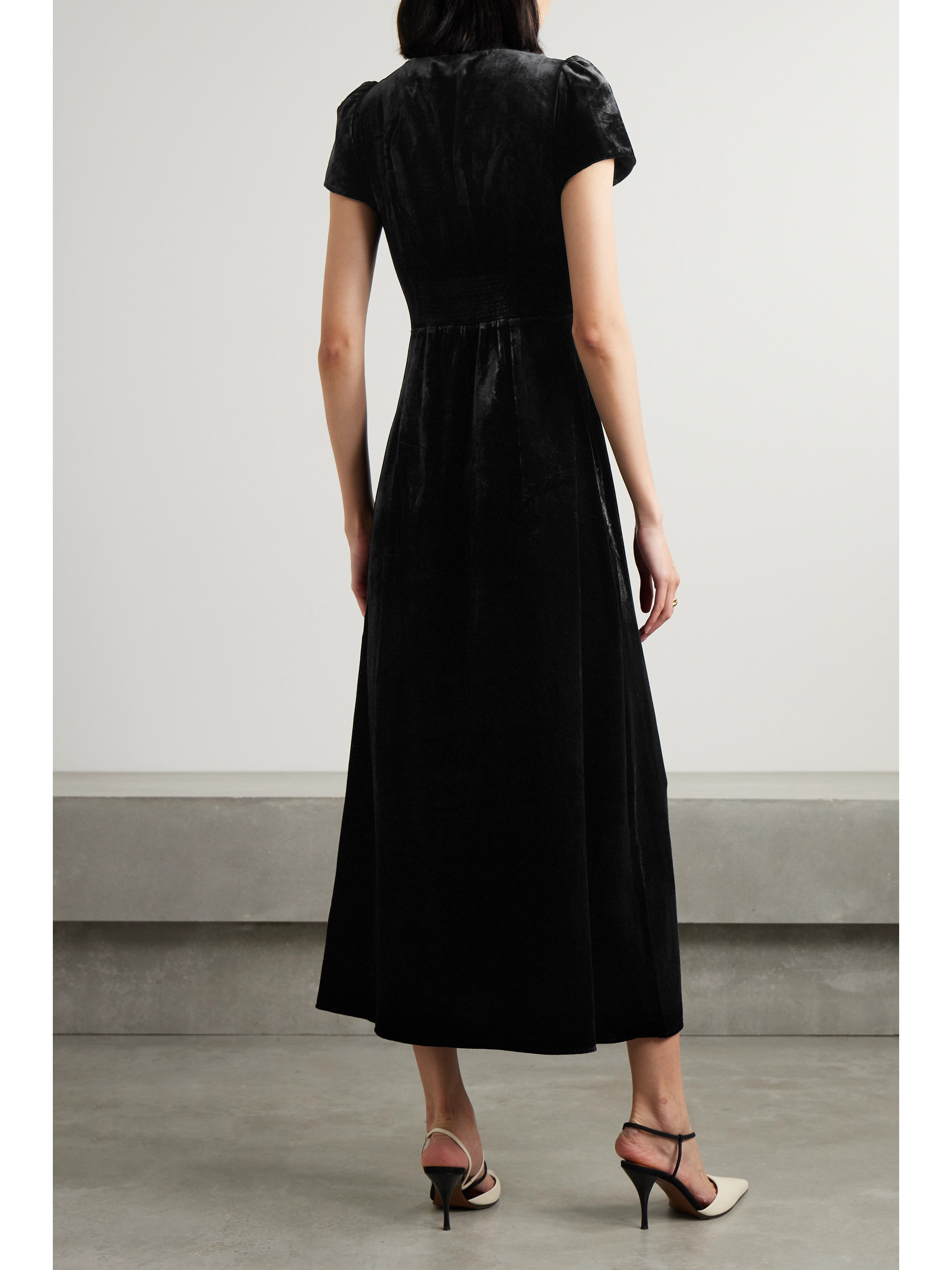 Cefinn Jacquetta cutout velvet midi dress