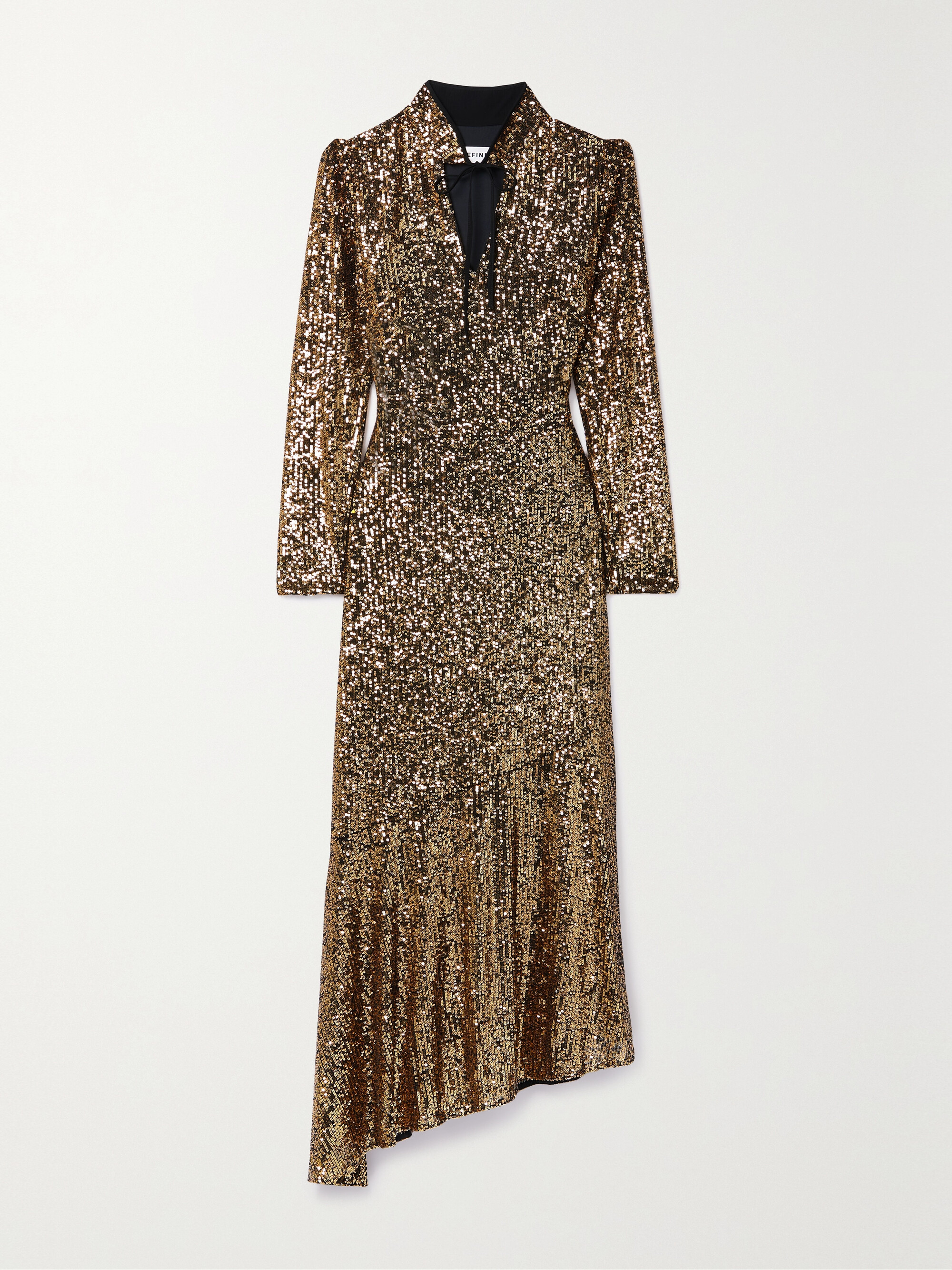 Cefinn Jacquetta asymmetric cutout sequined tulle midi dress thumbnail