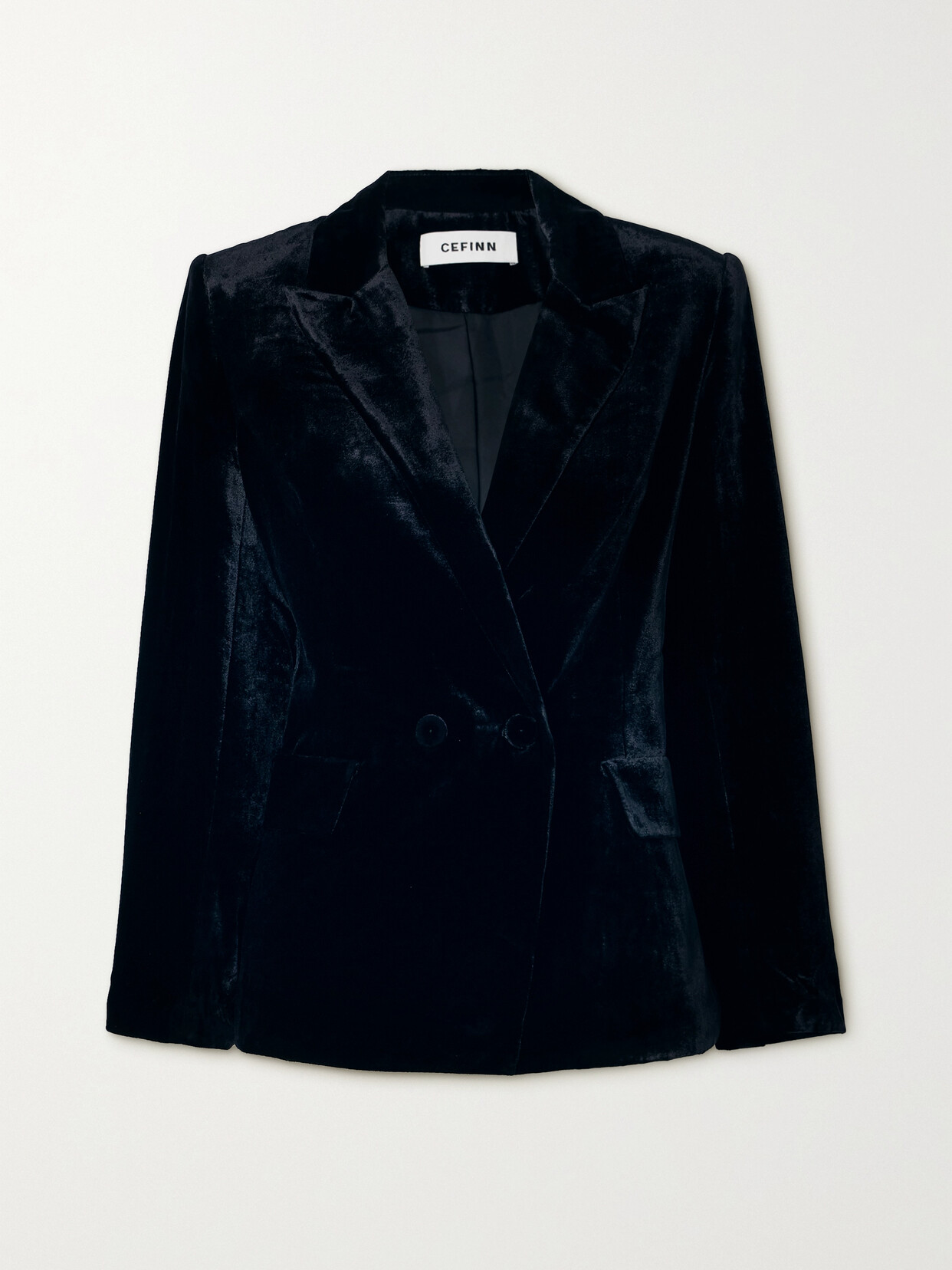 Cefinn Ronson Velvet Blazer In Black