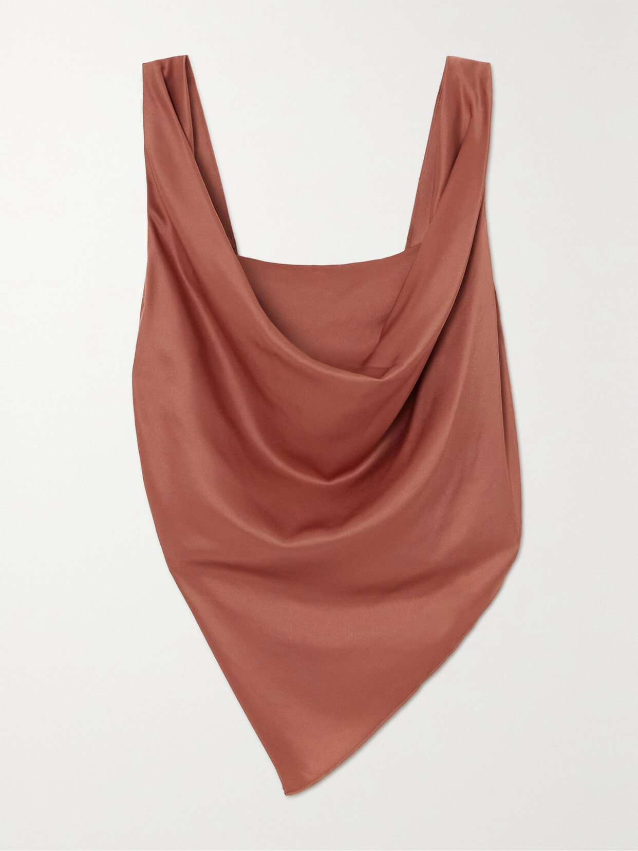 NANUSHKA PETRA DRAPED SATIN TANK