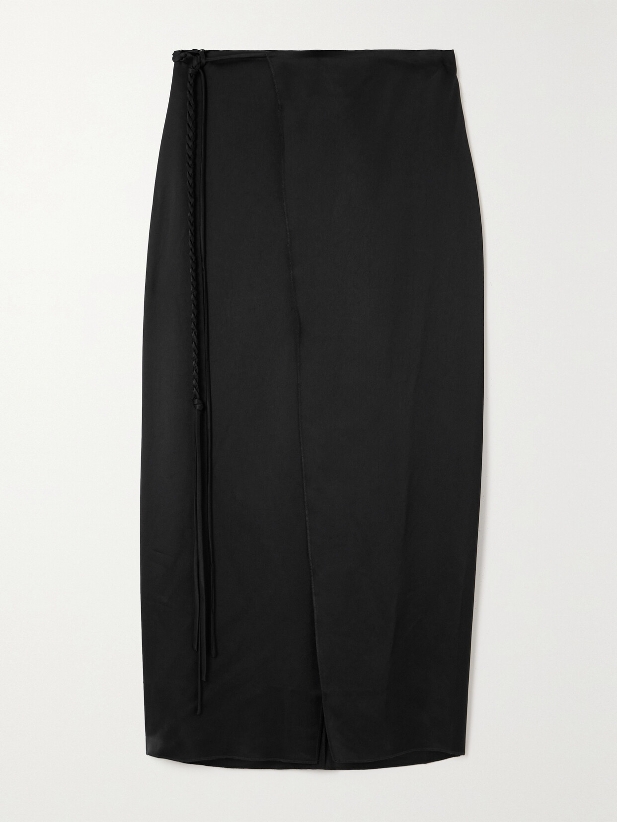 Nanushka Racha Satin Maxi Wrap Skirt - Black