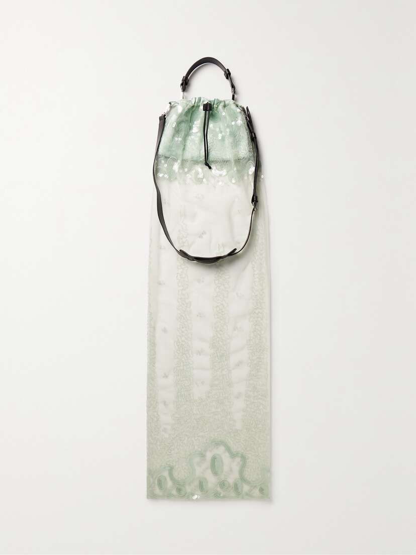 16Arlington Agatha Leather, Satin And Embellished Tulle Shoulder Bag