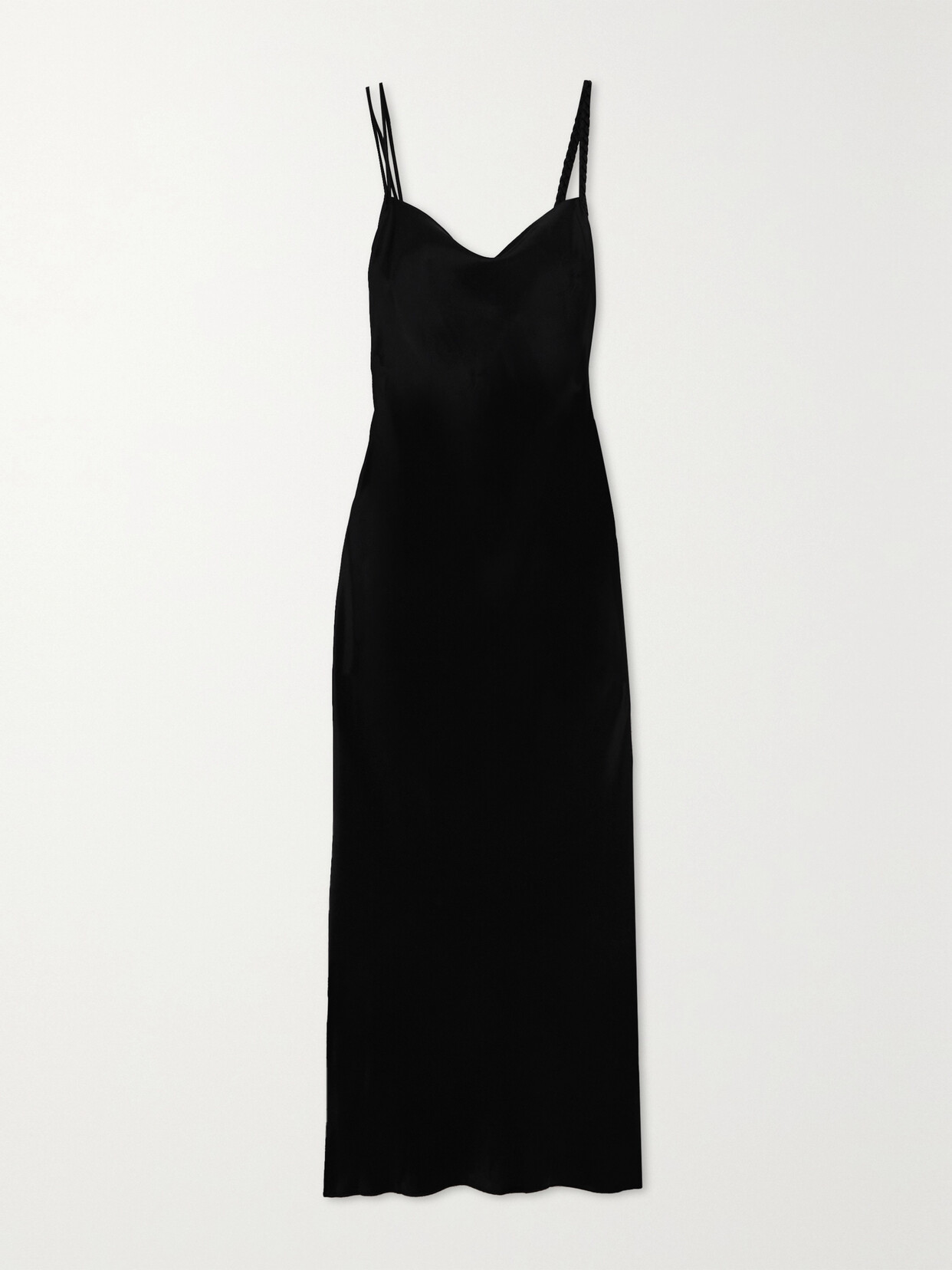 Nanushka - Fiore Open-back Satin Midi Dress - Black