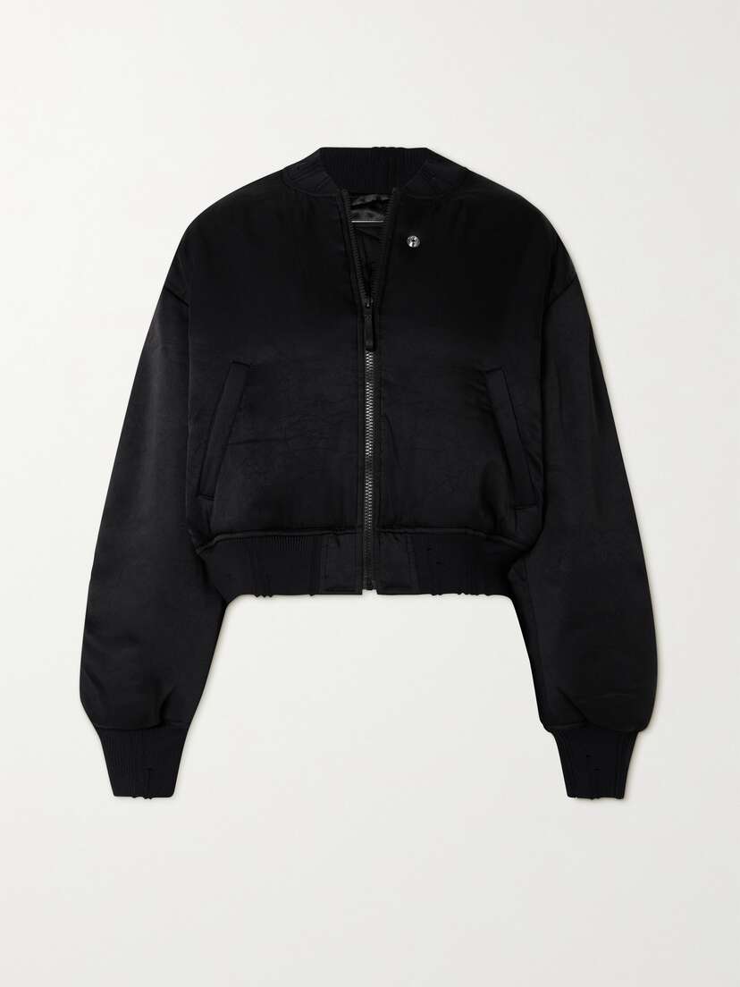 Acne Studios Embroidered Ruched Satin Bomber Jacket - EU 42