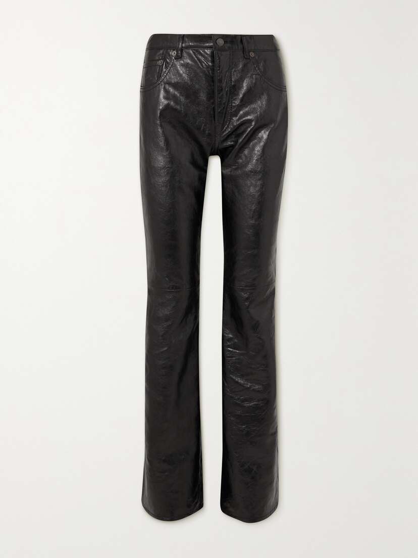 Acne Studios Crinkled-leather Straight-leg Pants