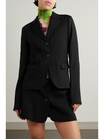 Acne Studios Wool-blend crepe and ribbed-knit blazer