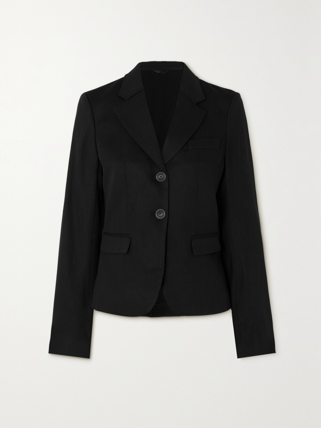 Acne Studios - Wool-blend Crepe And Ribbed-knit Blazer - Black