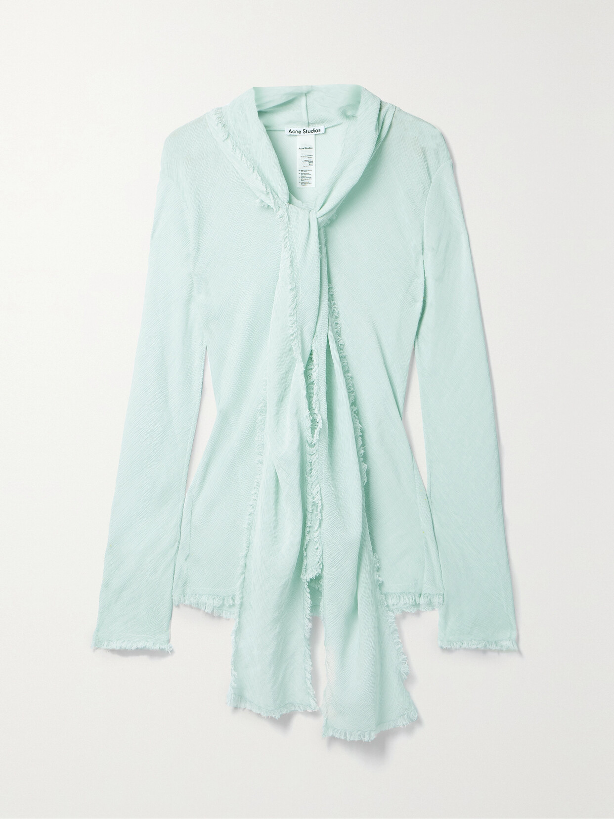 Acne Studios Tie-detailed Frayed Crepon Shirt - Blue