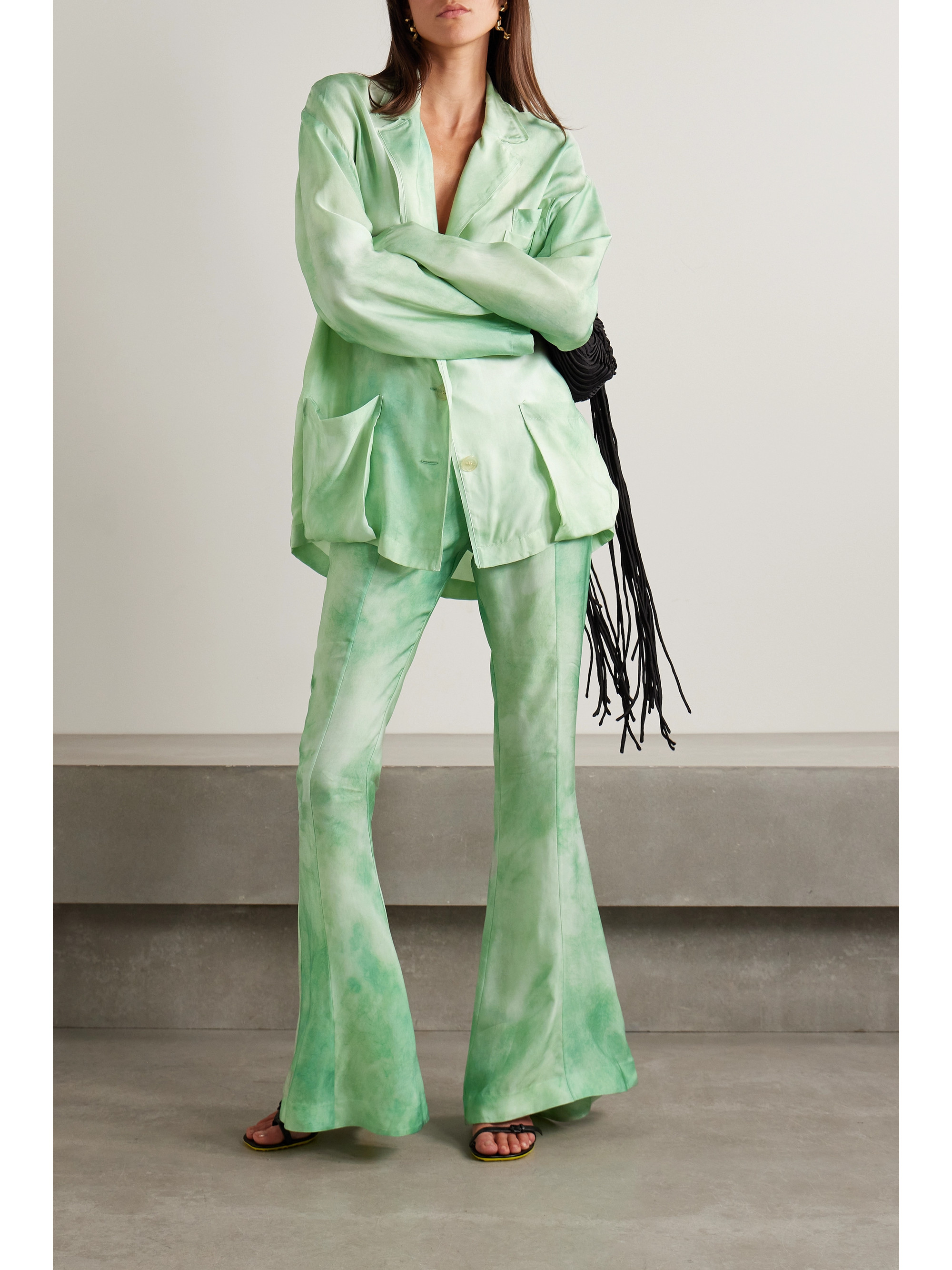 Acne Studios Flared tie-dyed twill pants thumbnail