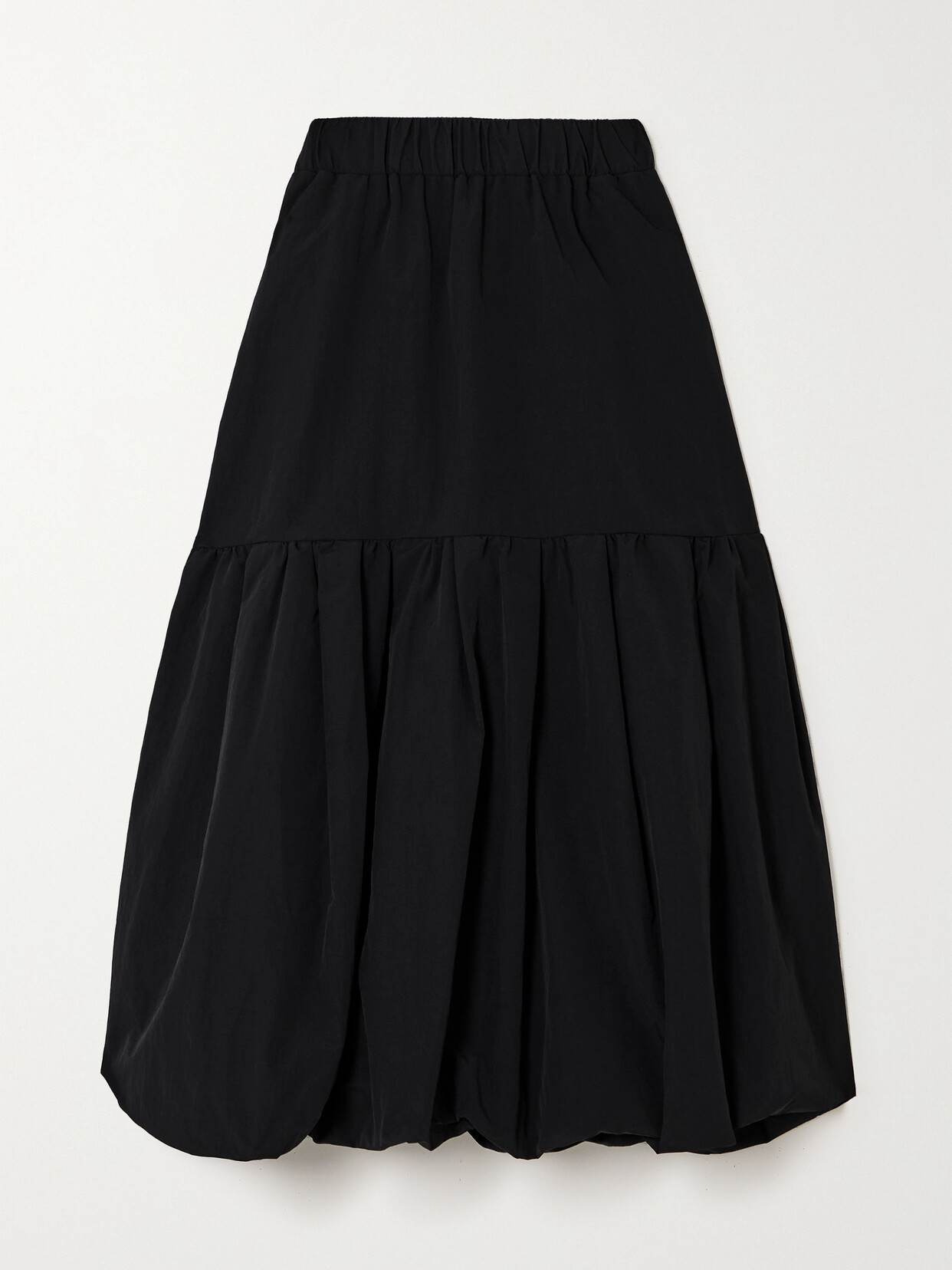 Sea - Macie Gathered Taffeta Midi Skirt - Black