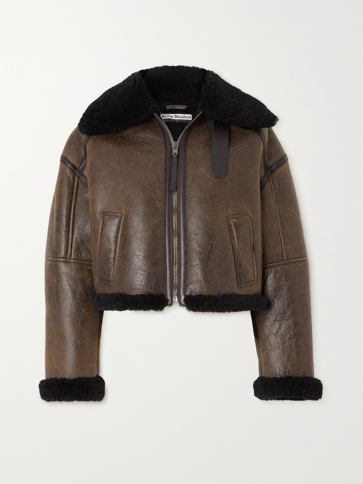 Shop Acne Studios Shearling Jacket In Brown