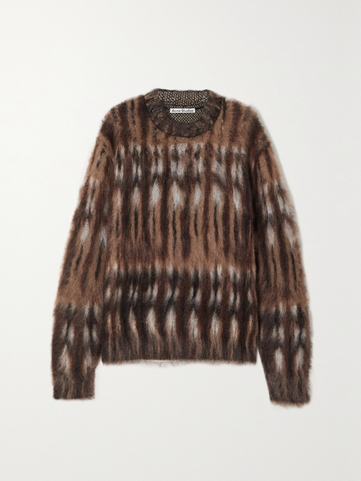 ACNE STUDIOS OVERSIZED BRUSHED JACQUARD-KNIT SWEATER