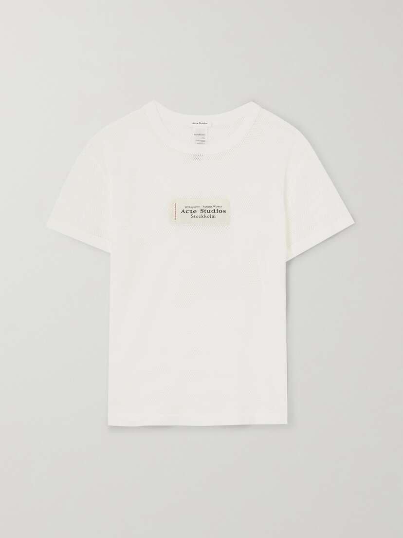 Acne Studios Appliquéd Cotton-mesh T-shirt