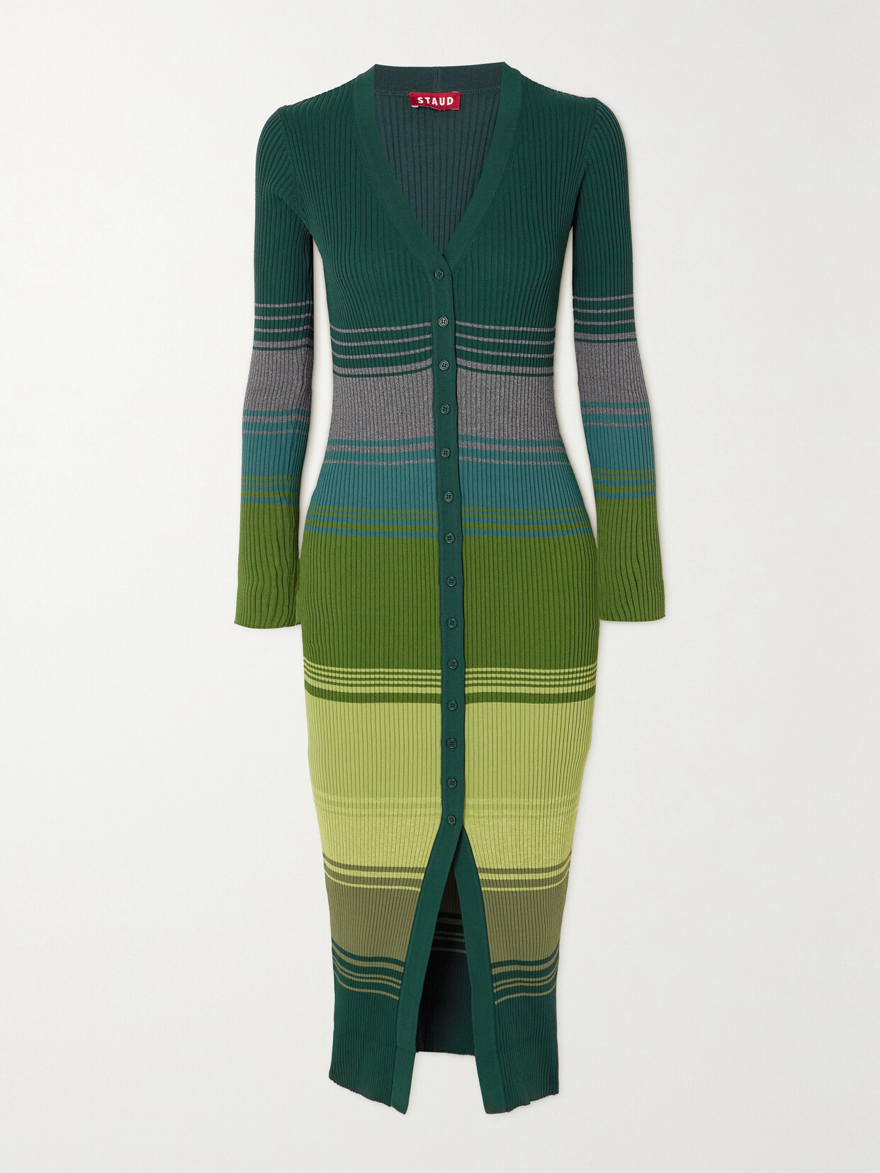 Staud Shoko Sweater Dress In Pine Forest