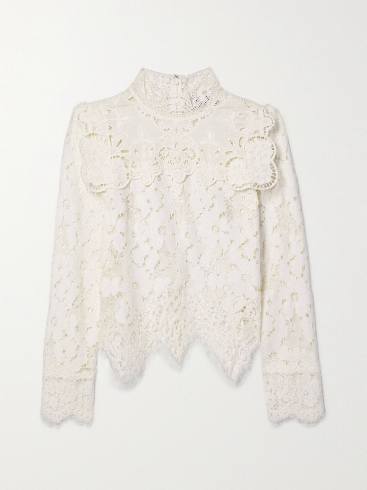 Sea - Dalia Scalloped Cotton-blend Corded Guipure Lace Blouse - Ivory