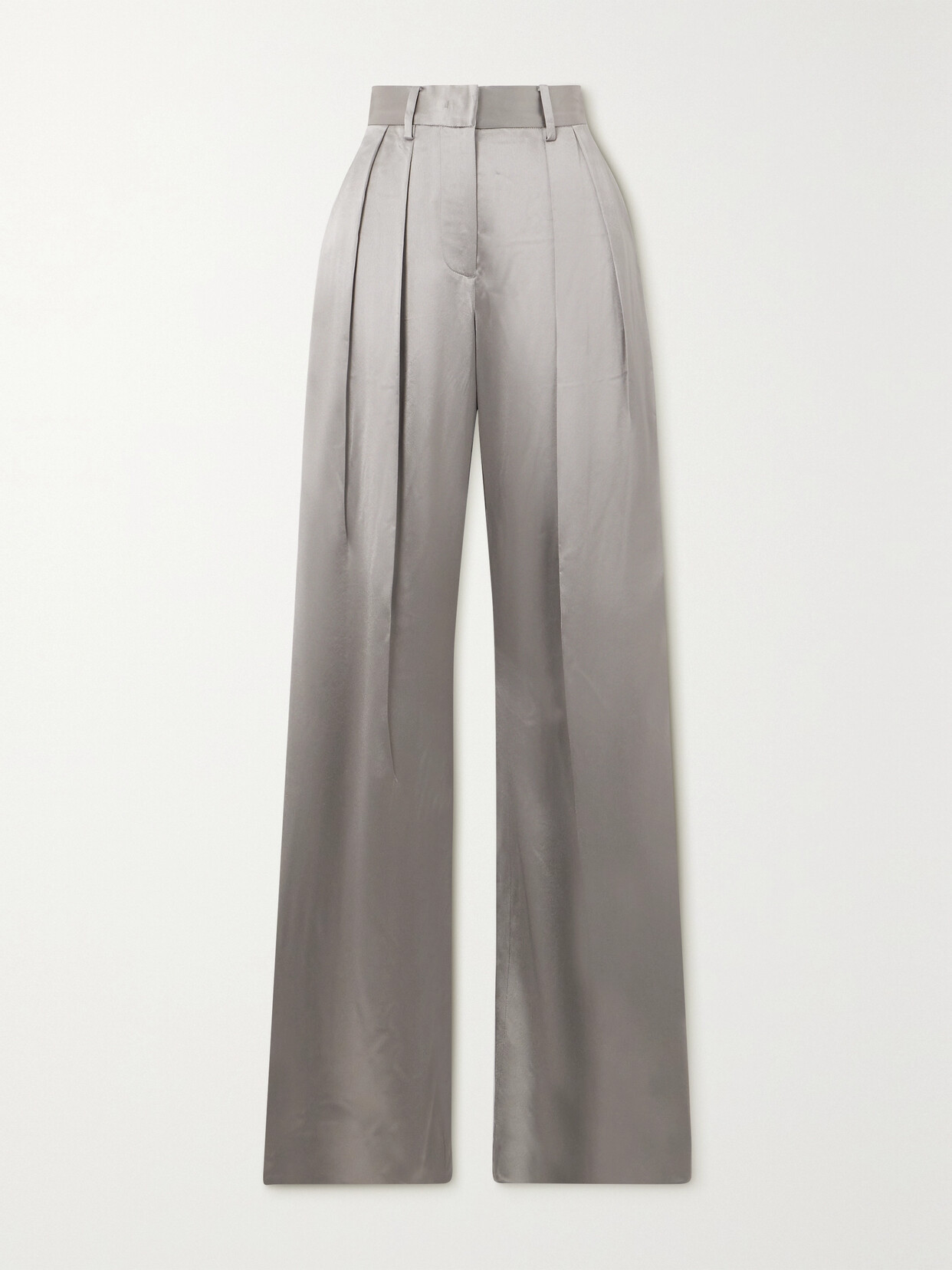 STAUD LUISA SATIN WIDE-LEG PANTS