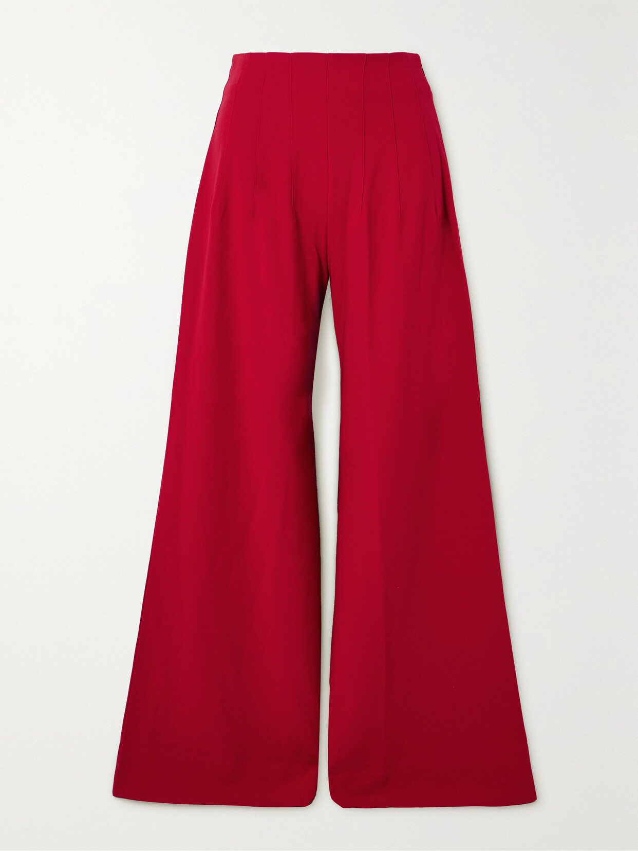 Staud Caleb High Waist Wide Leg Pants In Red