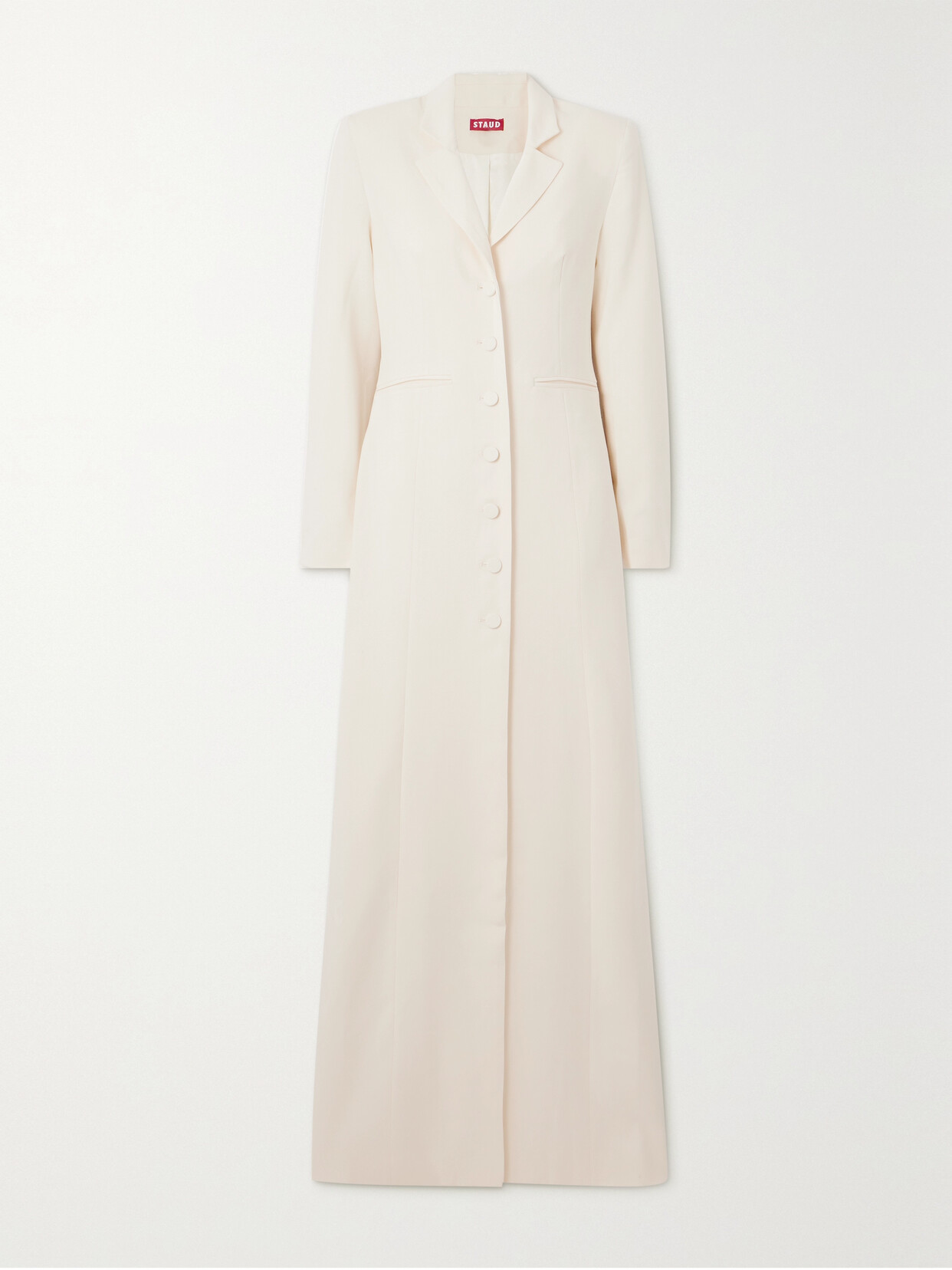 STAUD - Onassis Textured Grain De Poudre Coat - White