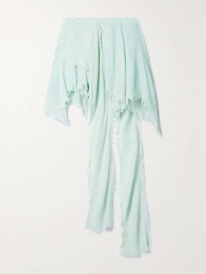 Acne Studios Asymmetric Frayed Crepon Mini Skirt - EU 42