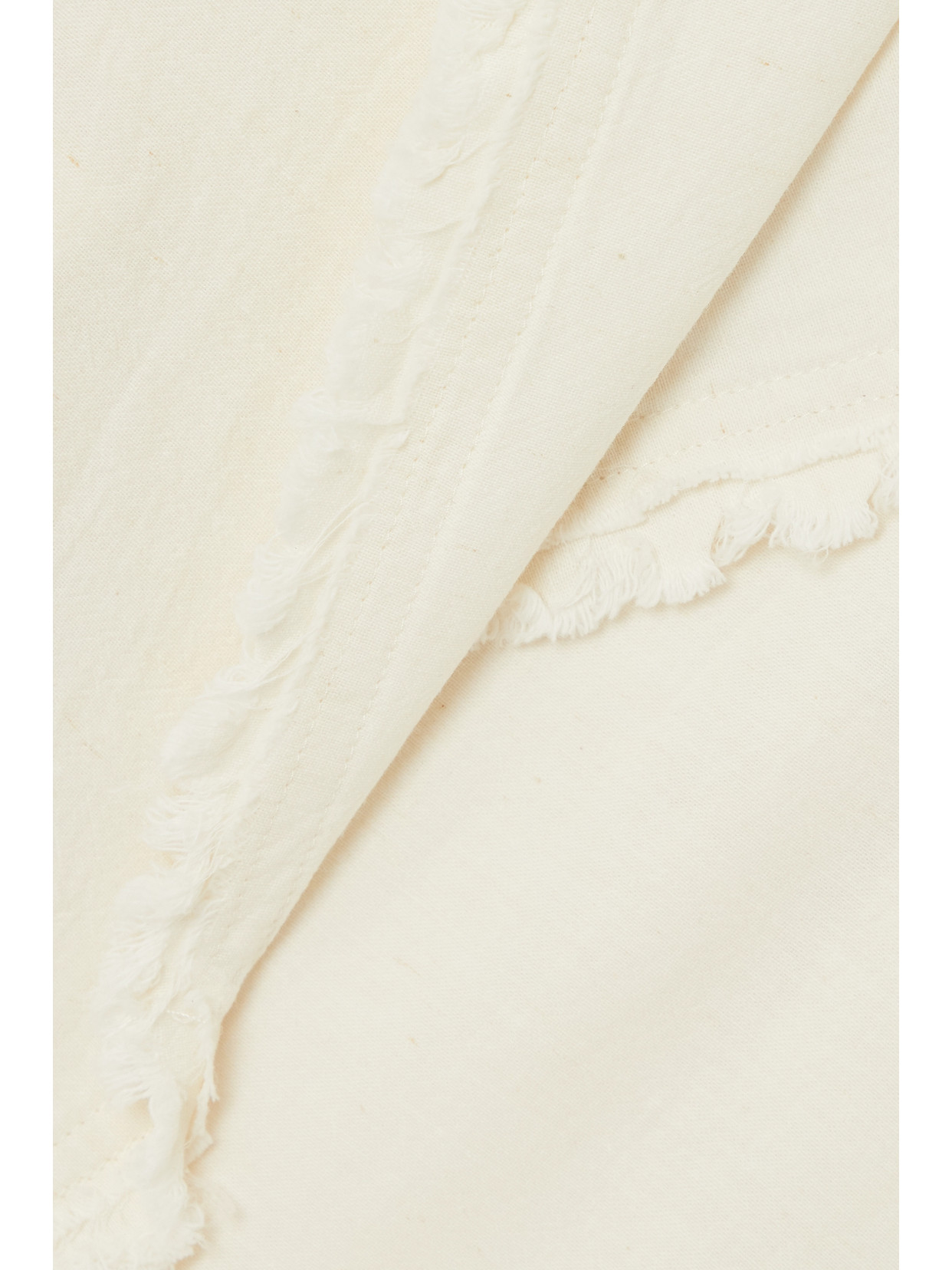 Acne Studios Frayed Cotton And Linen-blend Blazer In Off-white