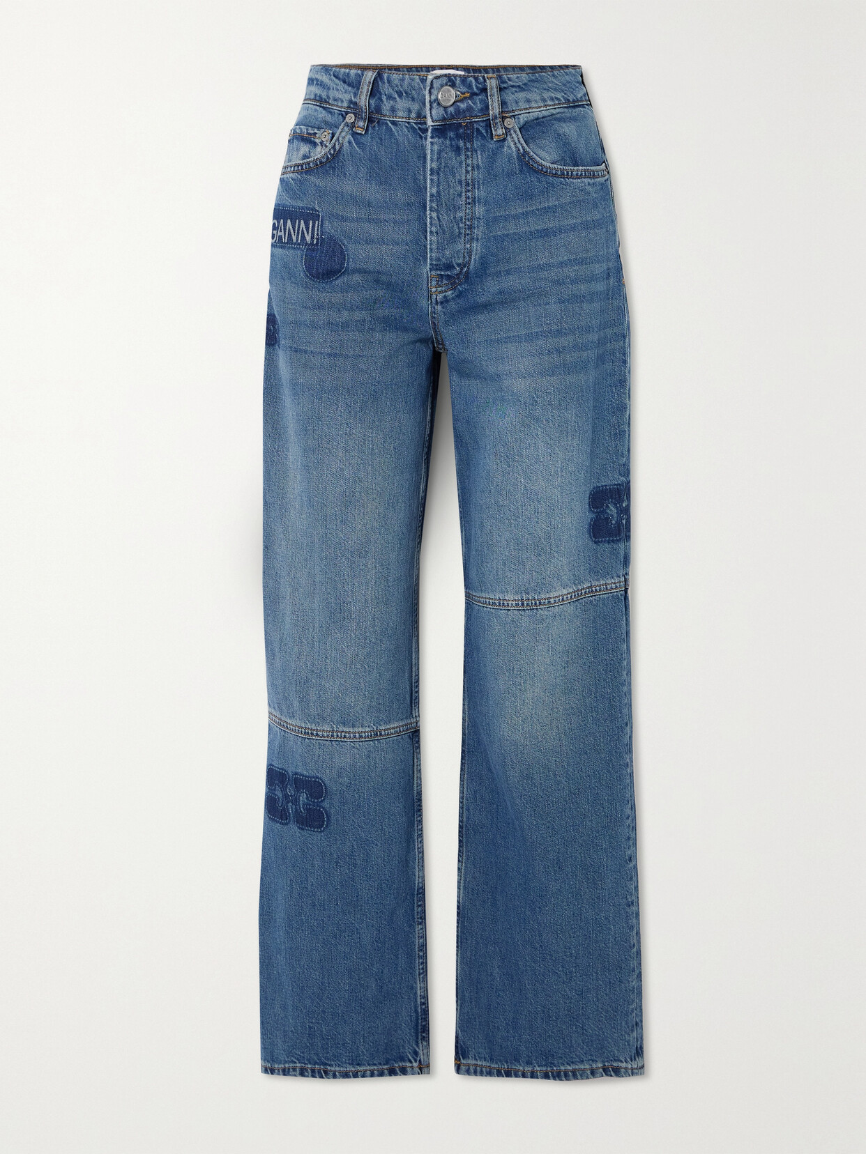 Ganni Blue Izey Jeans In Blue
