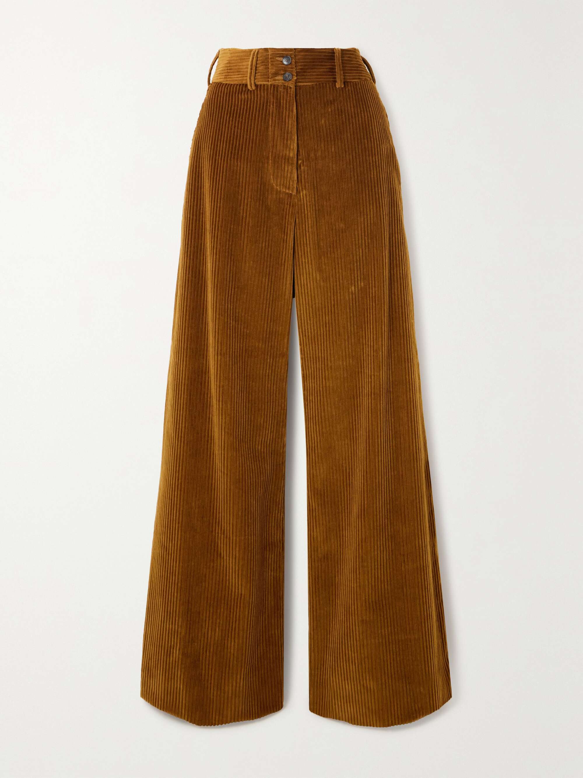 Cotton-corduroy wide-leg pants