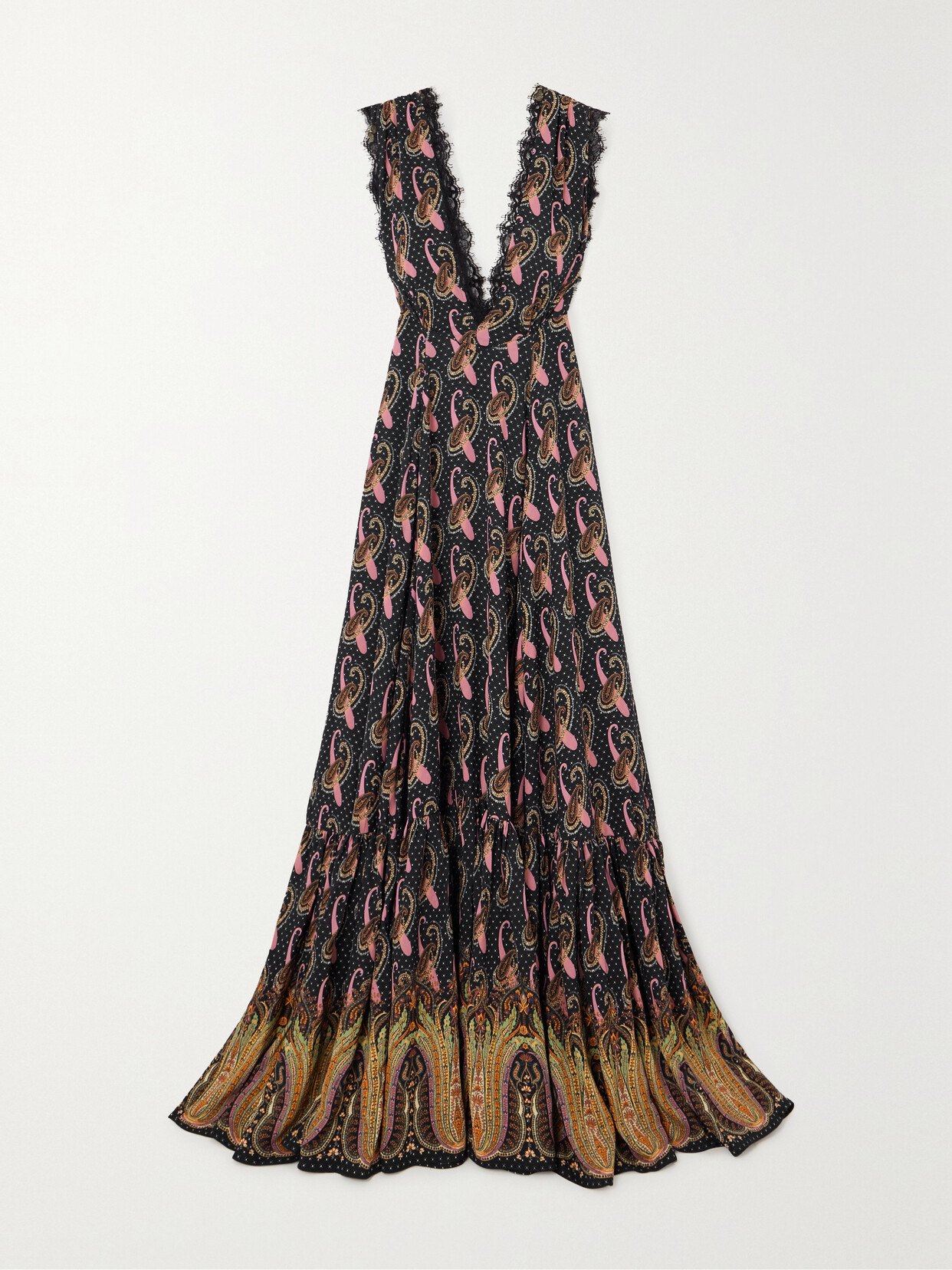 Etro Abito Lungo Sablé Paisley In Multi