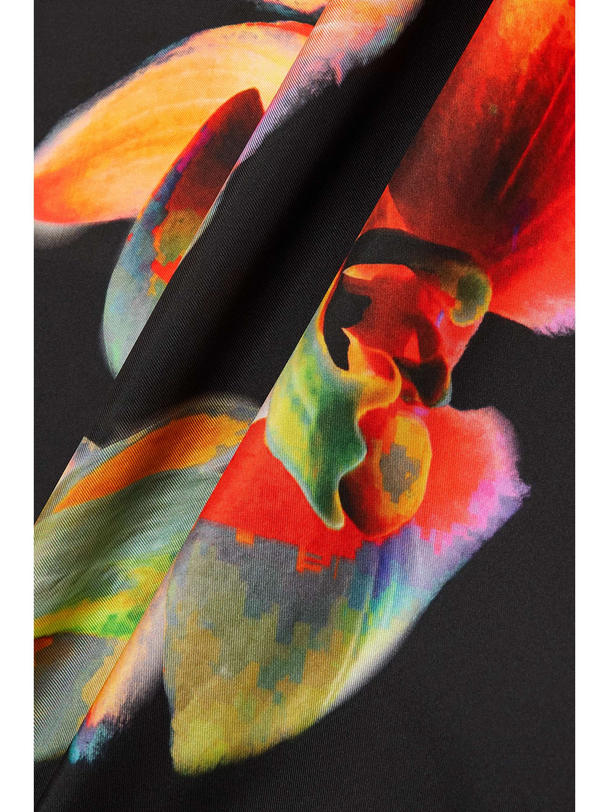 ALEXANDER MCQUEEN Floral-print silk-twill scarf