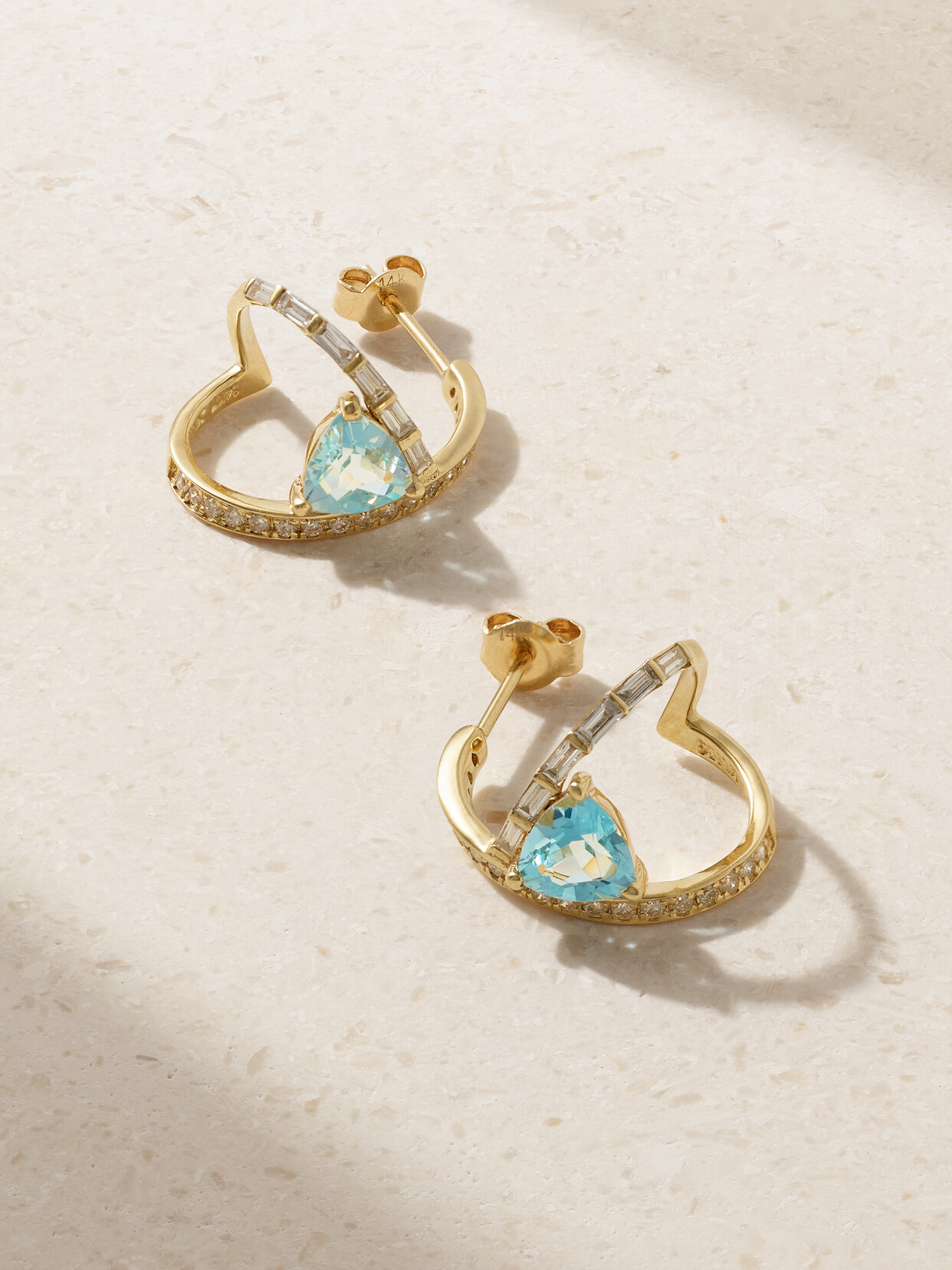 Mateo 14-karat Gold, Topaz And Diamond Earrings