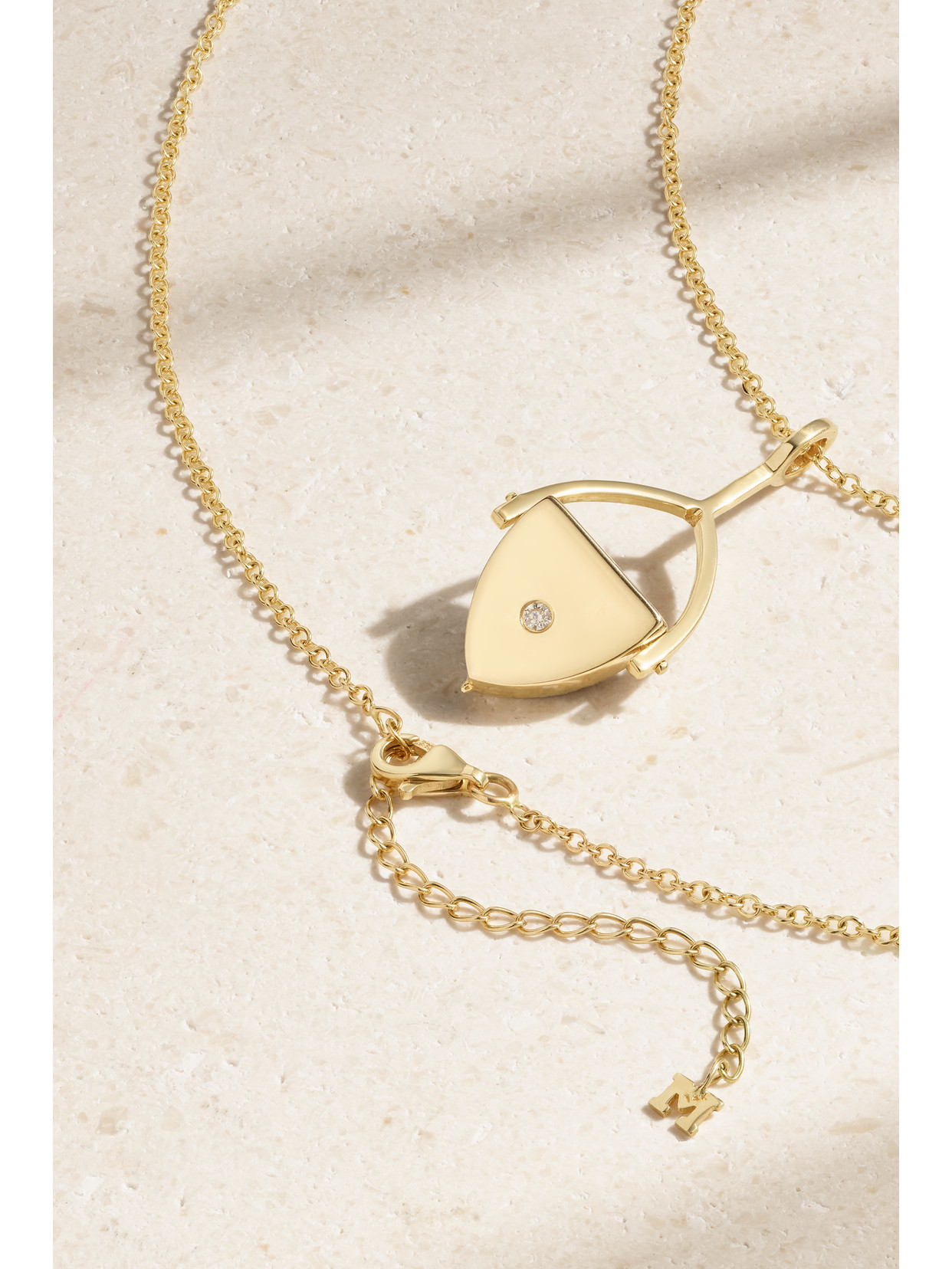 MATEO FLIP 14-KARAT GOLD, PEARL AND DIAMOND NECKLACE