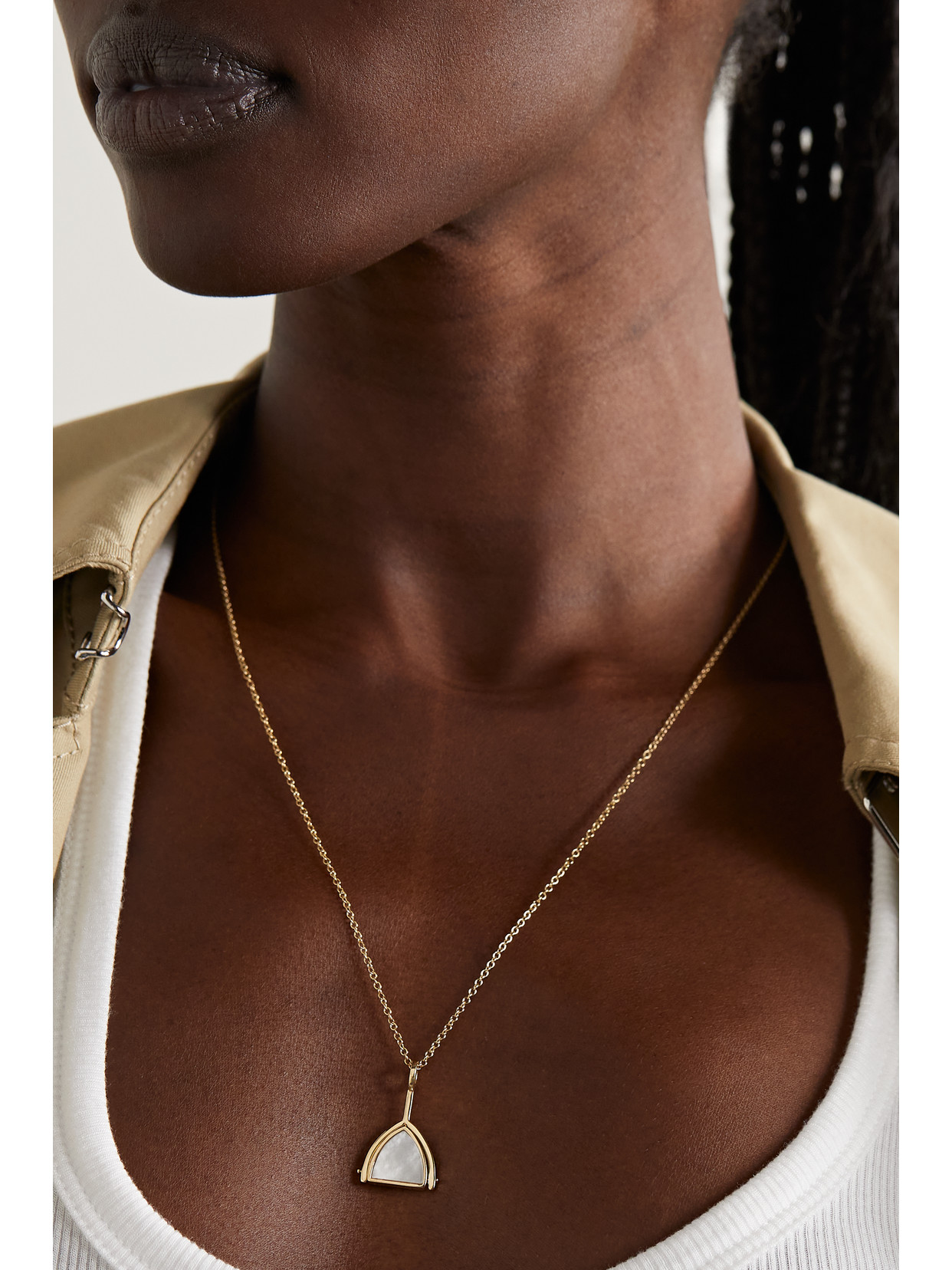 MATEO FLIP 14-KARAT GOLD, PEARL AND DIAMOND NECKLACE