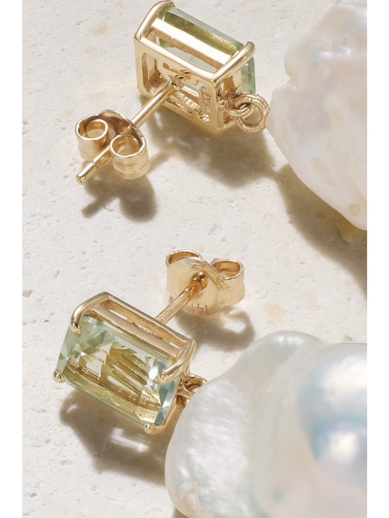 Mateo 14-karat Gold, Pearl And Amethyst Earrings In Gold