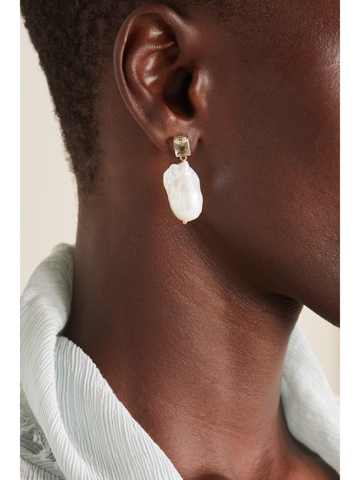Mateo 14-karat Gold, Pearl And Amethyst Earrings In Gold