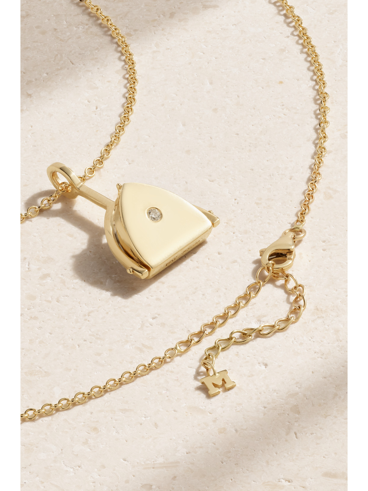 MATEO FLIP 14-KARAT GOLD, LAPIS LAZULI AND DIAMOND NECKLACE