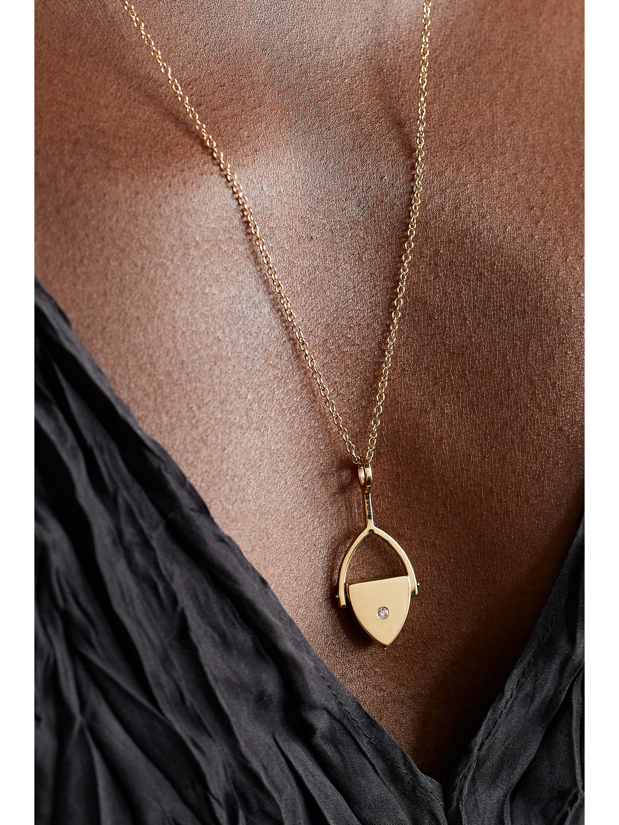 MATEO FLIP 14-KARAT GOLD, LAPIS LAZULI AND DIAMOND NECKLACE