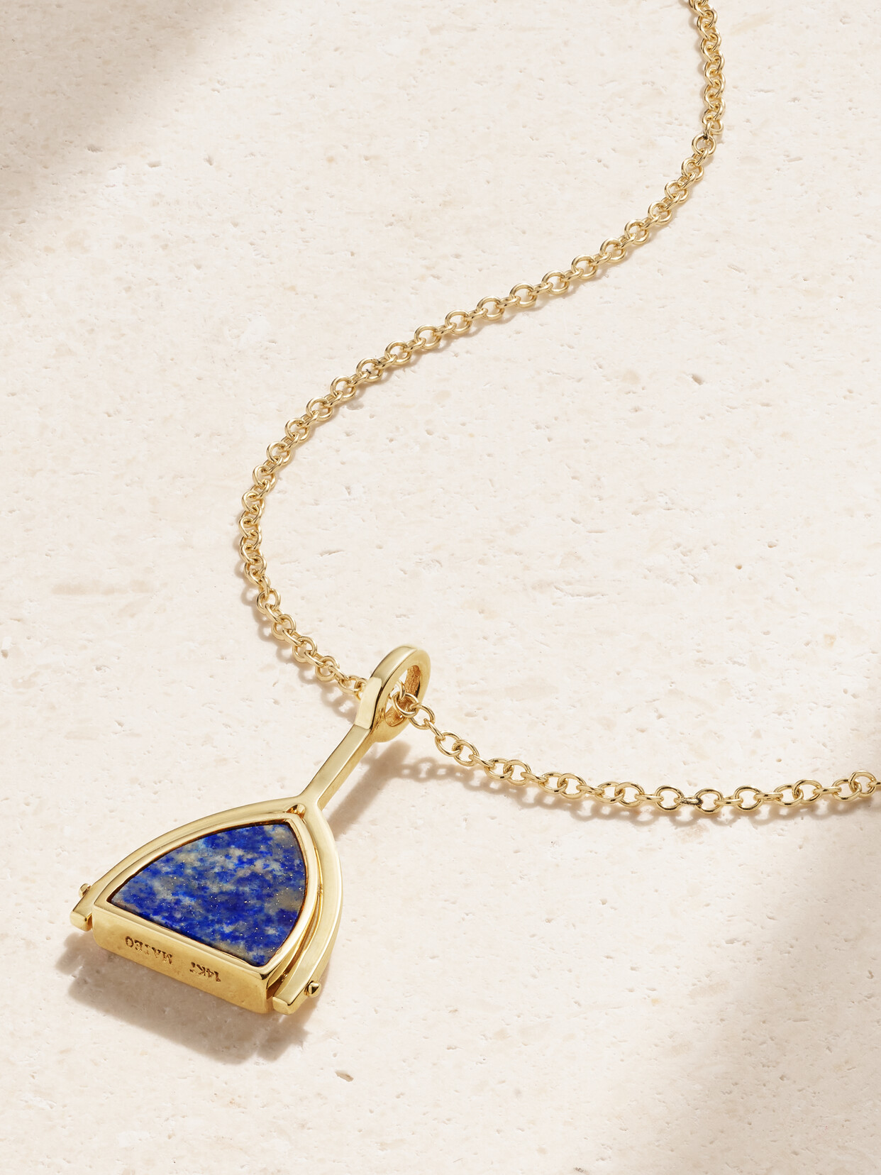 Mateo Flip 14-karat Gold, Lapis Lazuli And Diamond Necklace