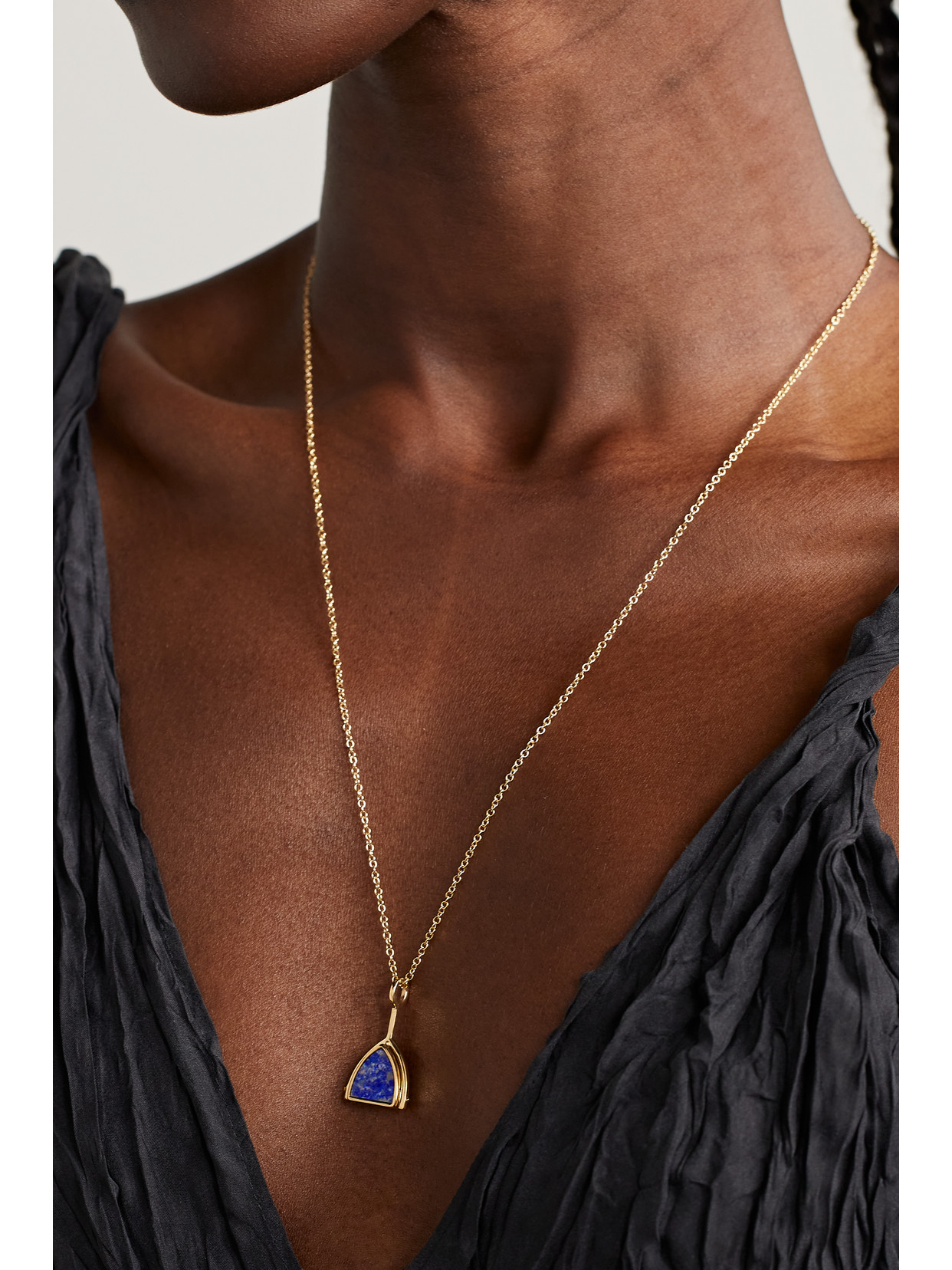 MATEO FLIP 14-KARAT GOLD, LAPIS LAZULI AND DIAMOND NECKLACE