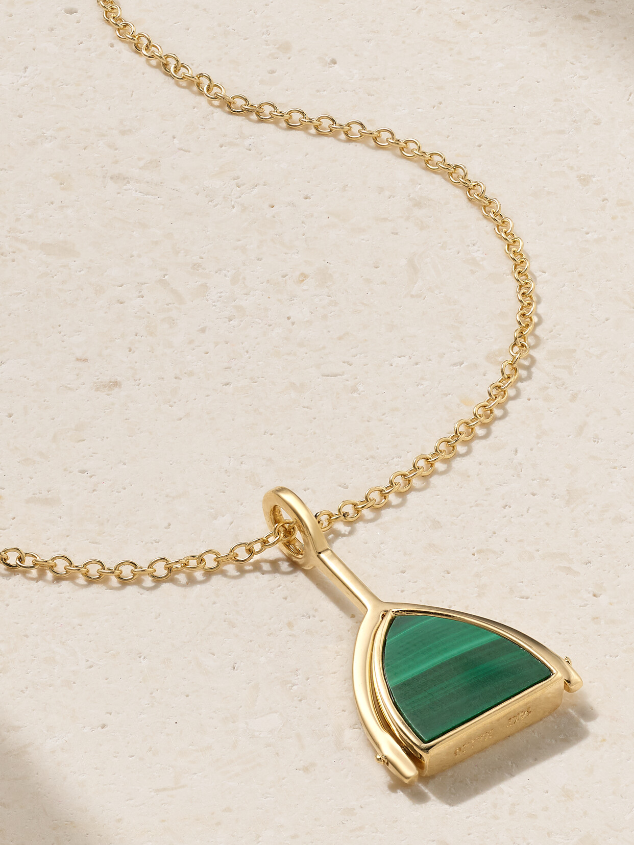 Mateo - Flip 14-karat Gold, Malachite And Diamond Necklace - One size