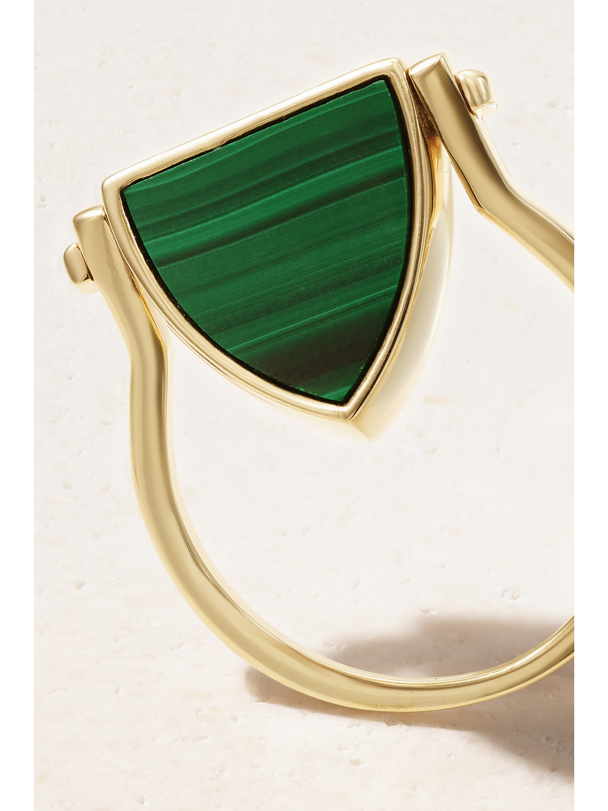 Shop Mateo Flip 14-karat Gold, Malachite And Diamond Ring