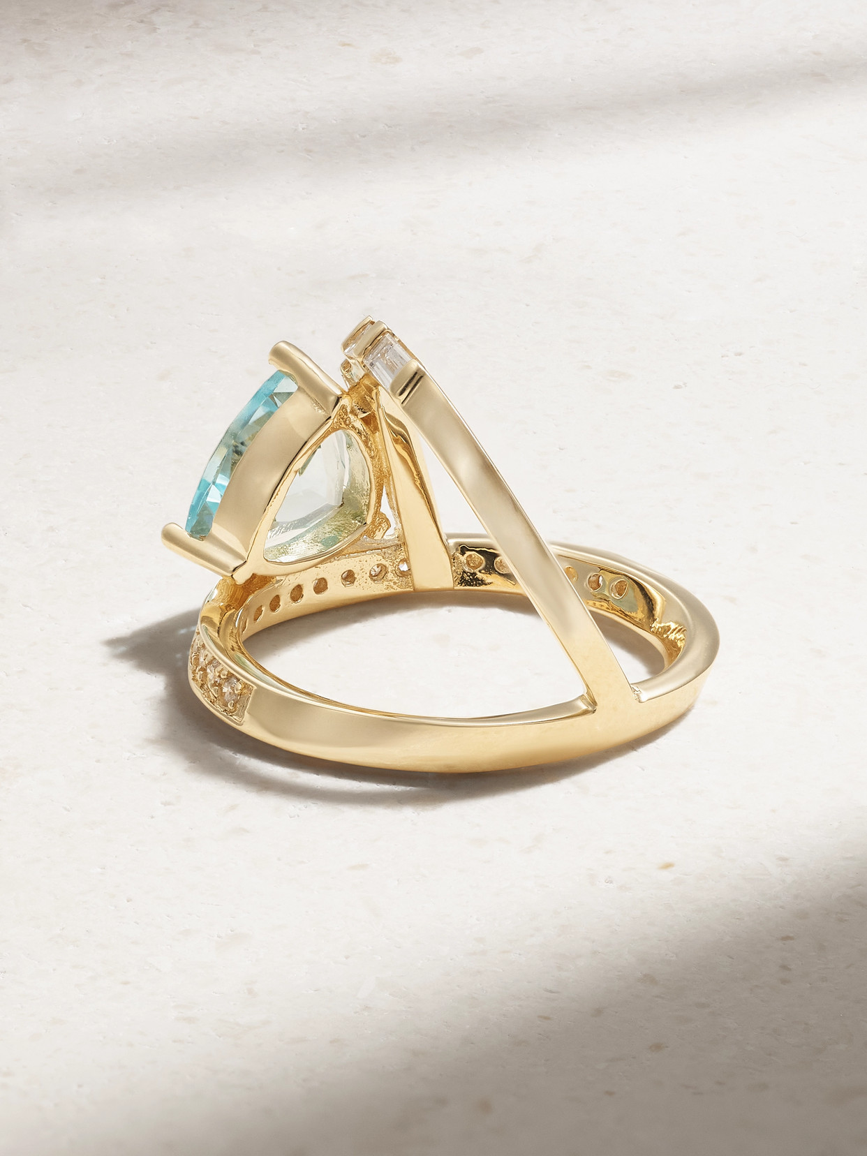 Shop Mateo 14-karat Gold, Topaz And Diamond Ring