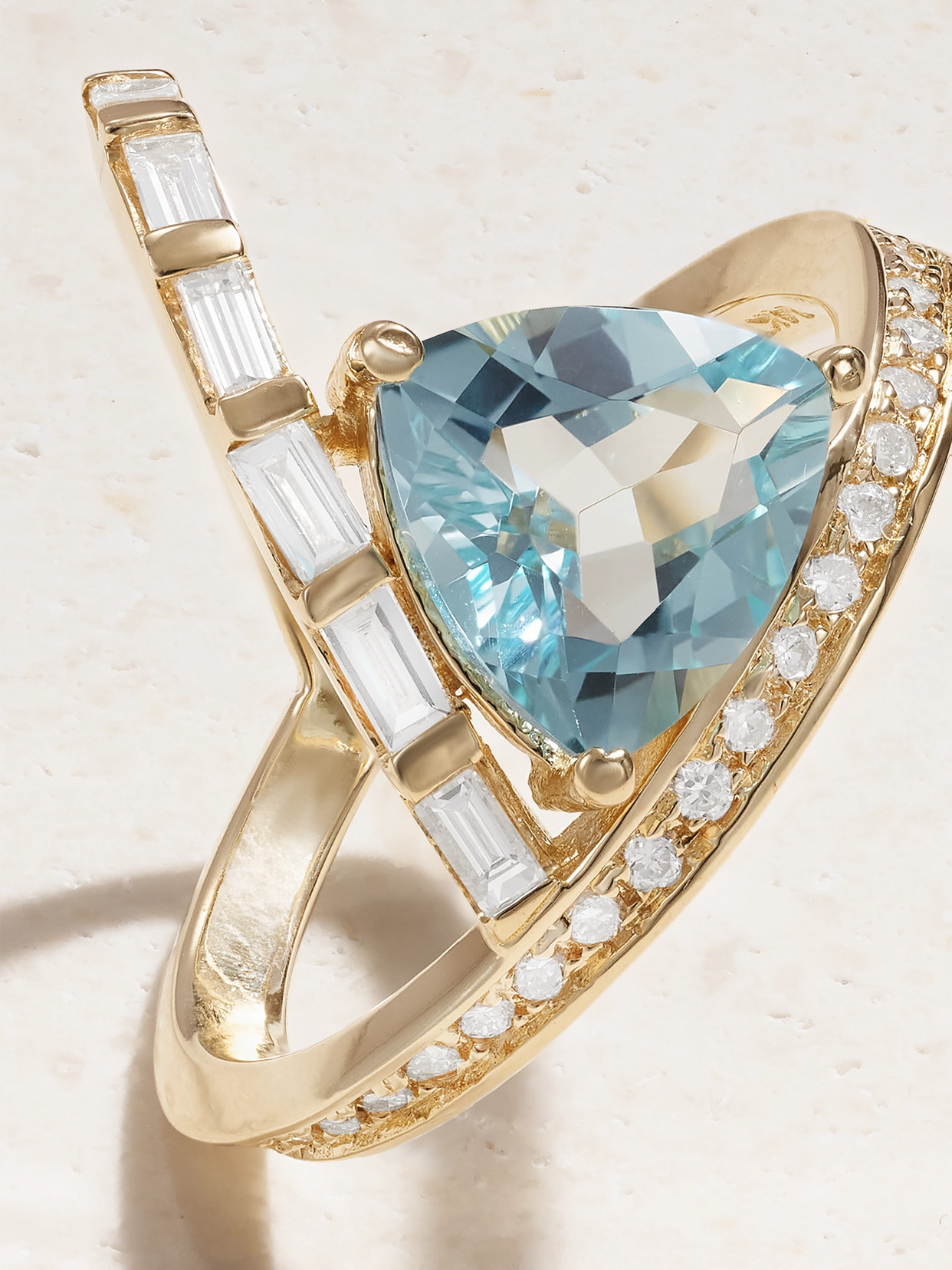 Shop Mateo 14-karat Gold, Topaz And Diamond Ring