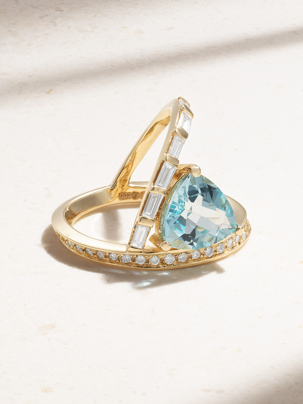 Mateo 14-karat Gold, Topaz And Diamond Ring