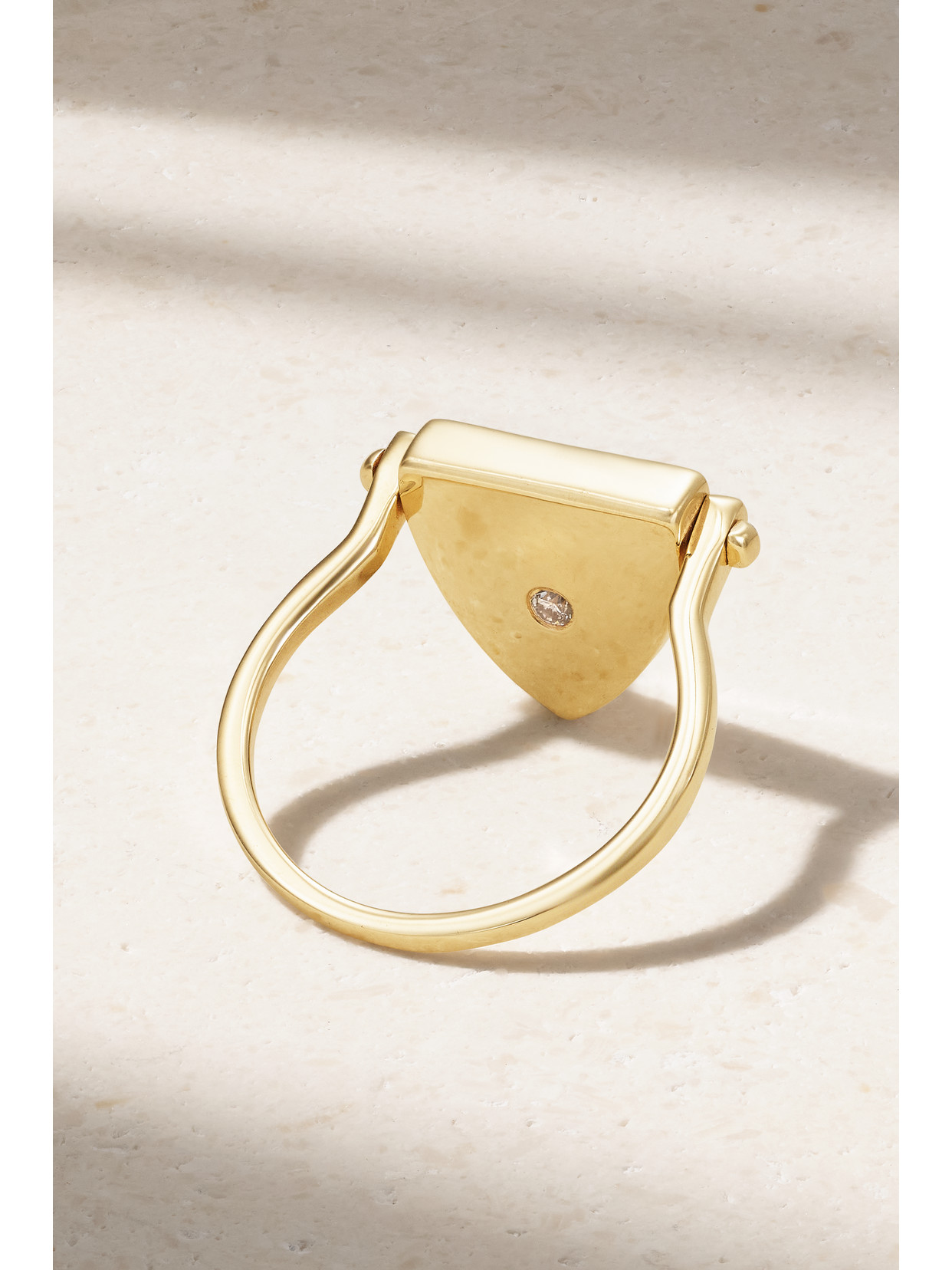 Mateo Flip 14-karat Gold, Lapis Lazuli And Diamond Ring In Gold