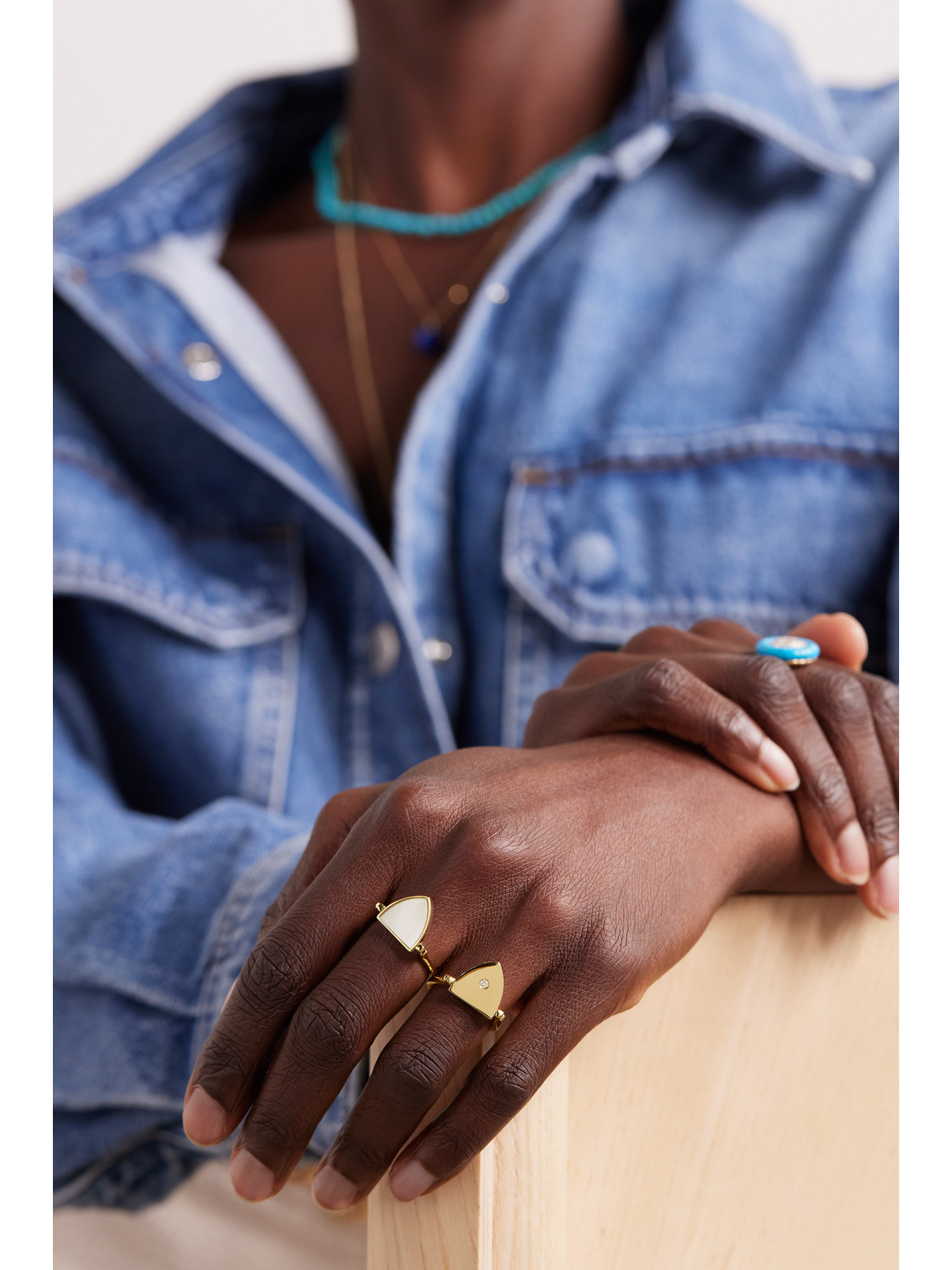 Mateo Flip 14-karat Gold, Lapis Lazuli And Diamond Ring In Gold